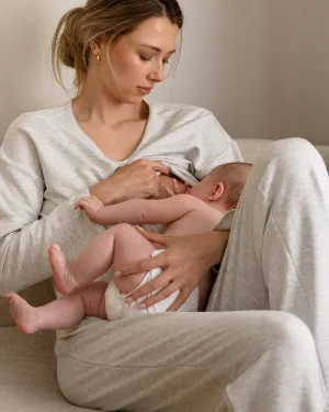 New Mom Super Soft Nursing Top Silver Marle