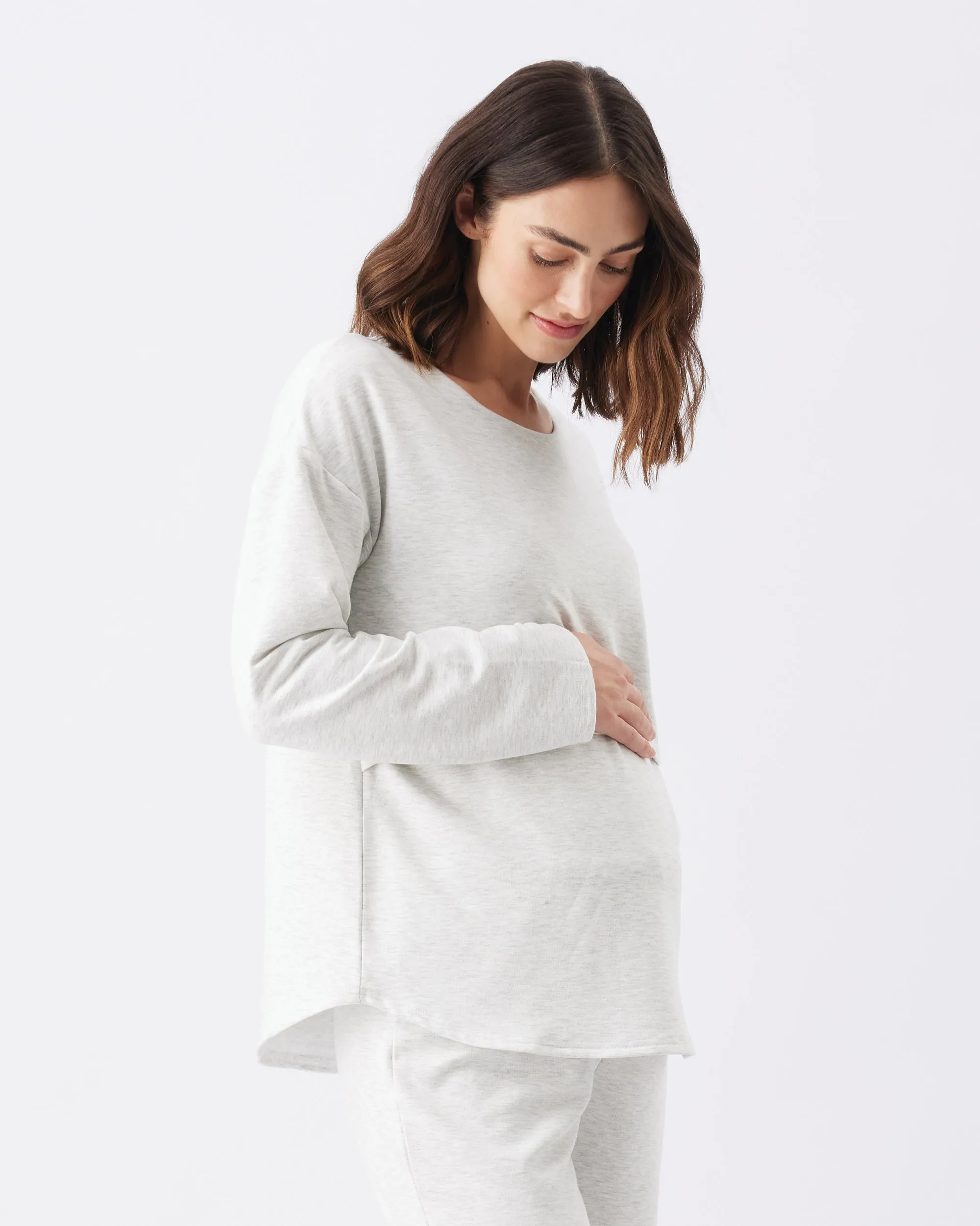 Super Soft Nursing Top Silver Marle casual maternity Adaptive Fit