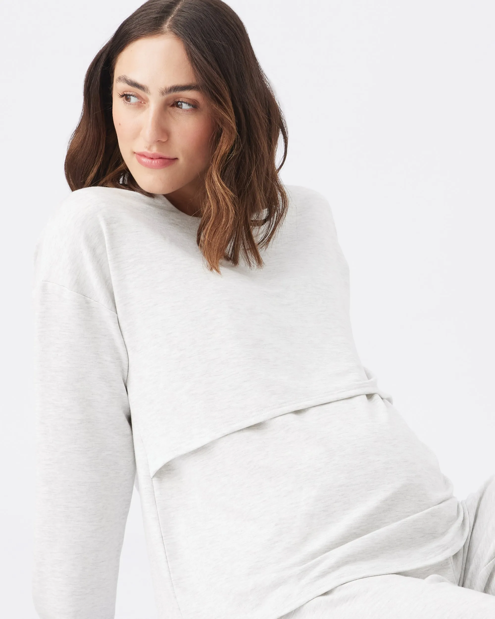 maternity classic Super Soft Nursing Top Silver Marle