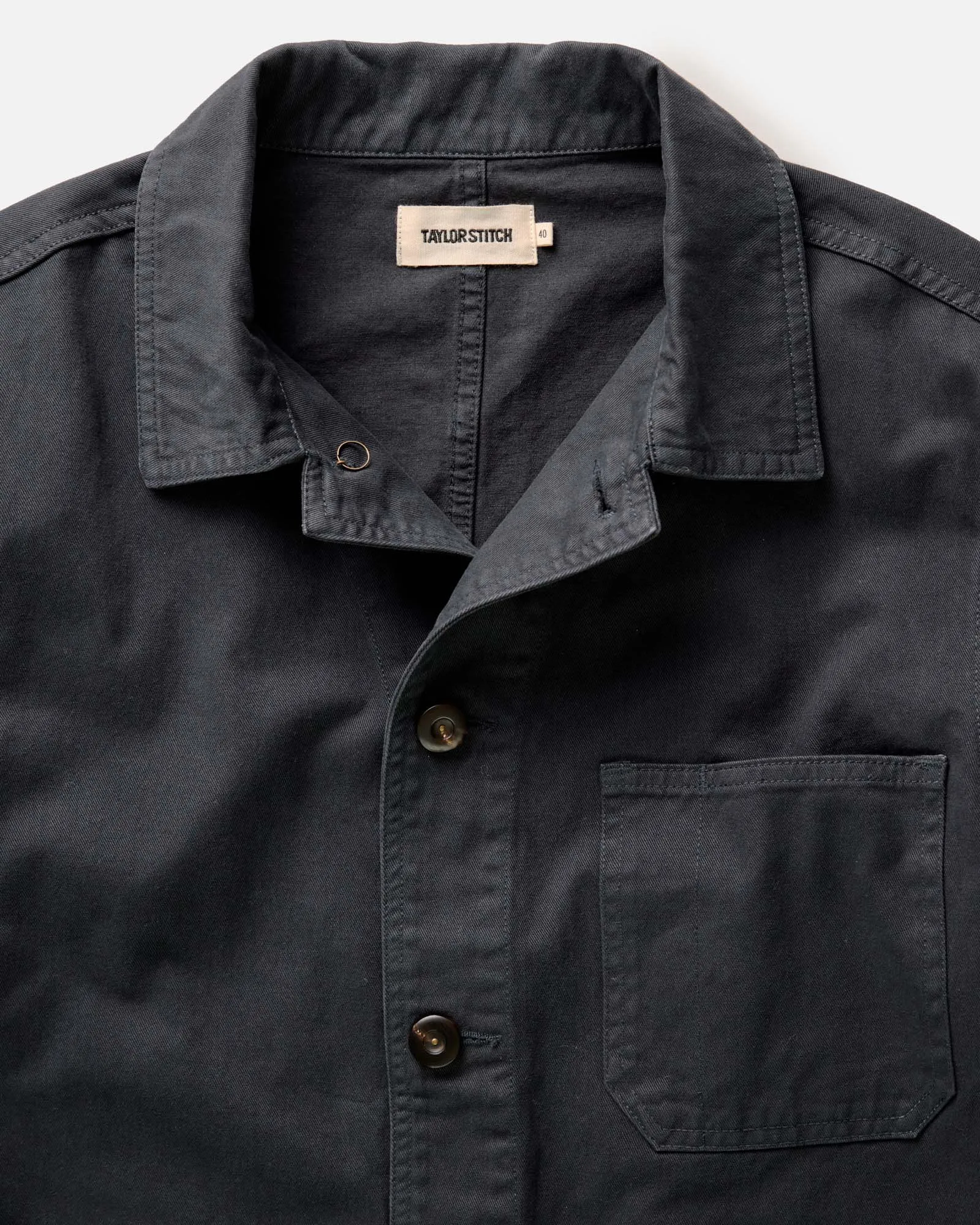 The Ojai Jacket in Organic Navy Foundation Twill Crisp Walk Look Easy Fit