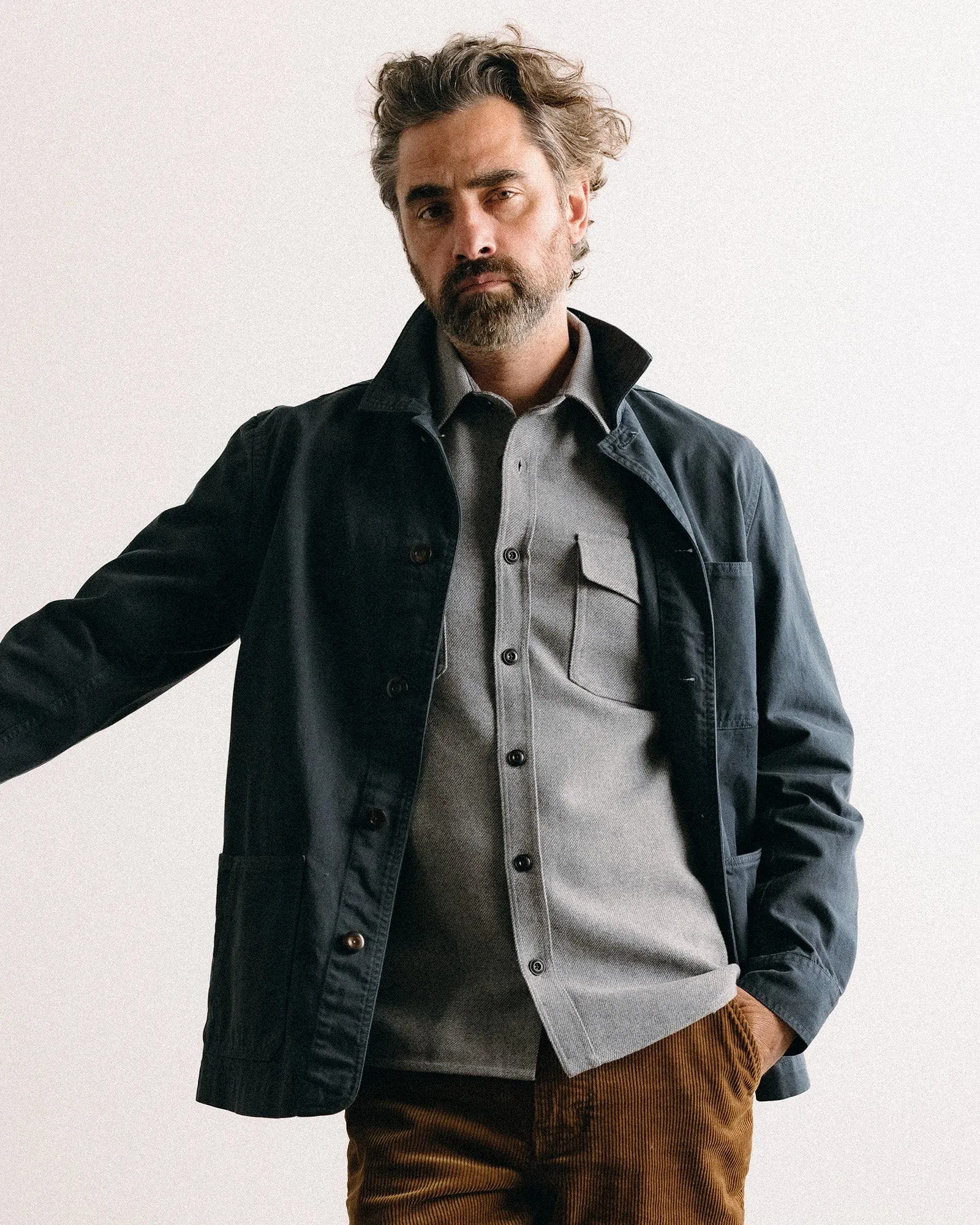 The Ojai Jacket in Organic Navy Foundation Twill Fit For Daily