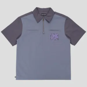 Pass~Port Glyph Packers 1/4 Zip Shirt - Navy Button Down Design Year-Round Favorite