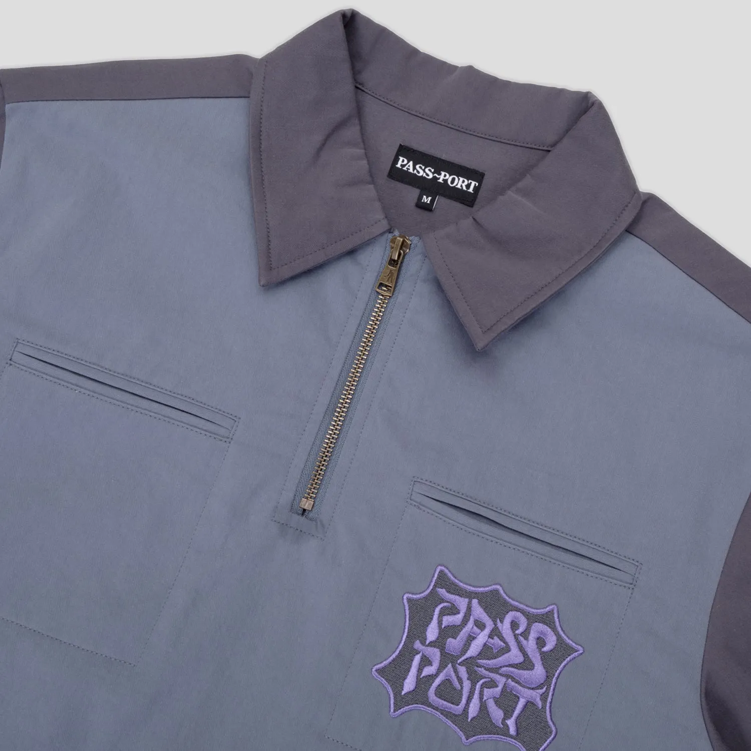 Unisex wear Flexible Knit Pass~Port Glyph Packers 1/4 Zip Shirt - Navy