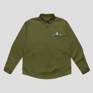 Pass~Port Thistle Embroidery AG Shirt Long Sleeve - Moss Lightweight Feel Customizable Design