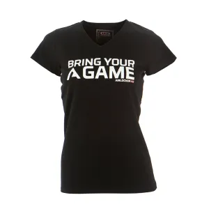 Ladies Bring Your A Game Tee easygoing look
