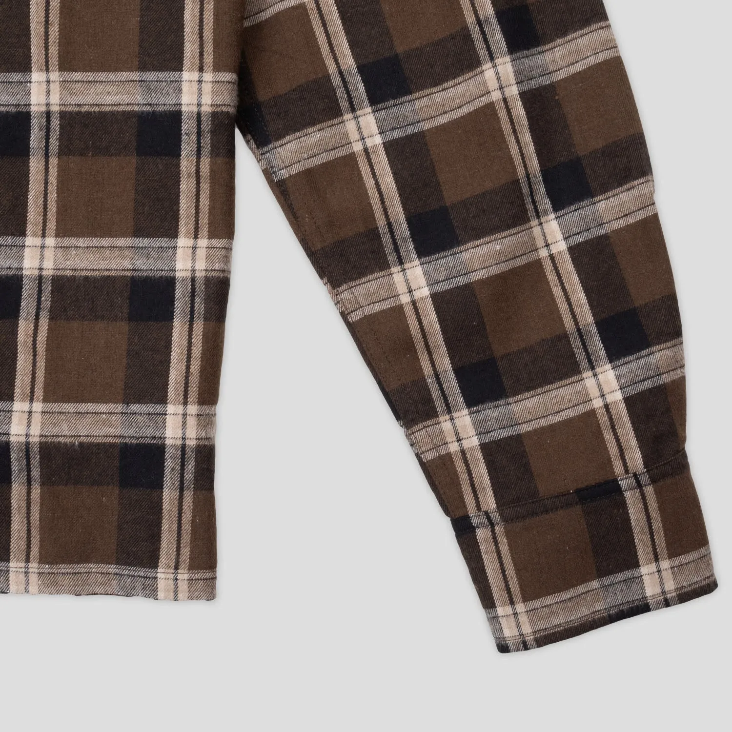 Year-Round Wear Quality Material Pass~Port Stem Workers Check Shirt Long-Sleeve - Brown