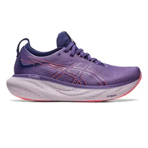 Womens ASICS GEL-Nimbus 25 - Dusty Puple / Papaya Stitch Free Construction Every Step