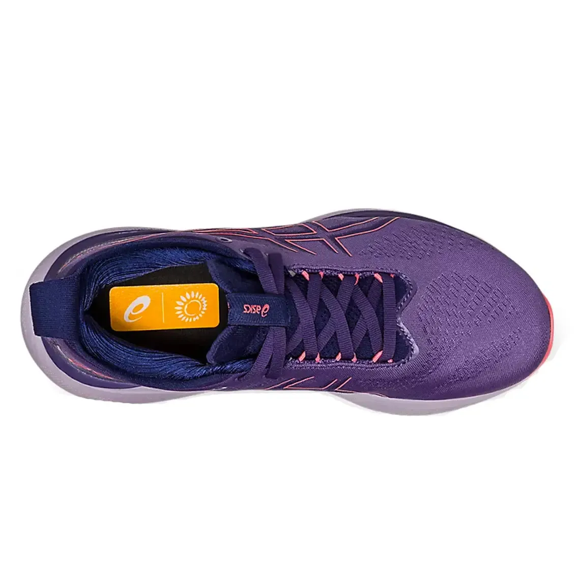 Womens ASICS GEL-Nimbus 25 - Dusty Puple / Papaya Traction pattern