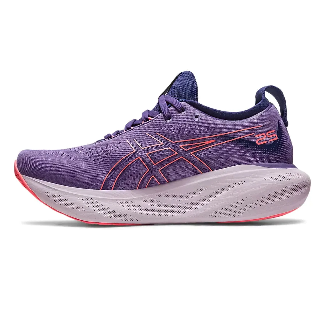 Flexible Fit Busy Professionals Impact Dispersion System Womens ASICS GEL-Nimbus 25 - Dusty Puple / Papaya