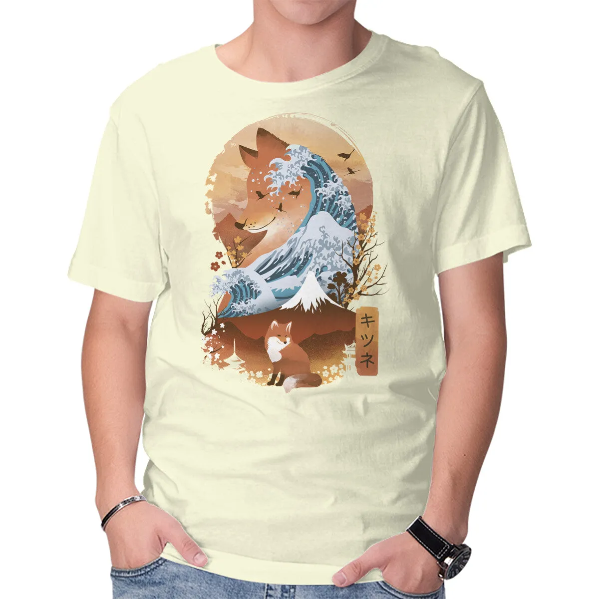 Kitsune Landscape Trendy popularity Regular Fit