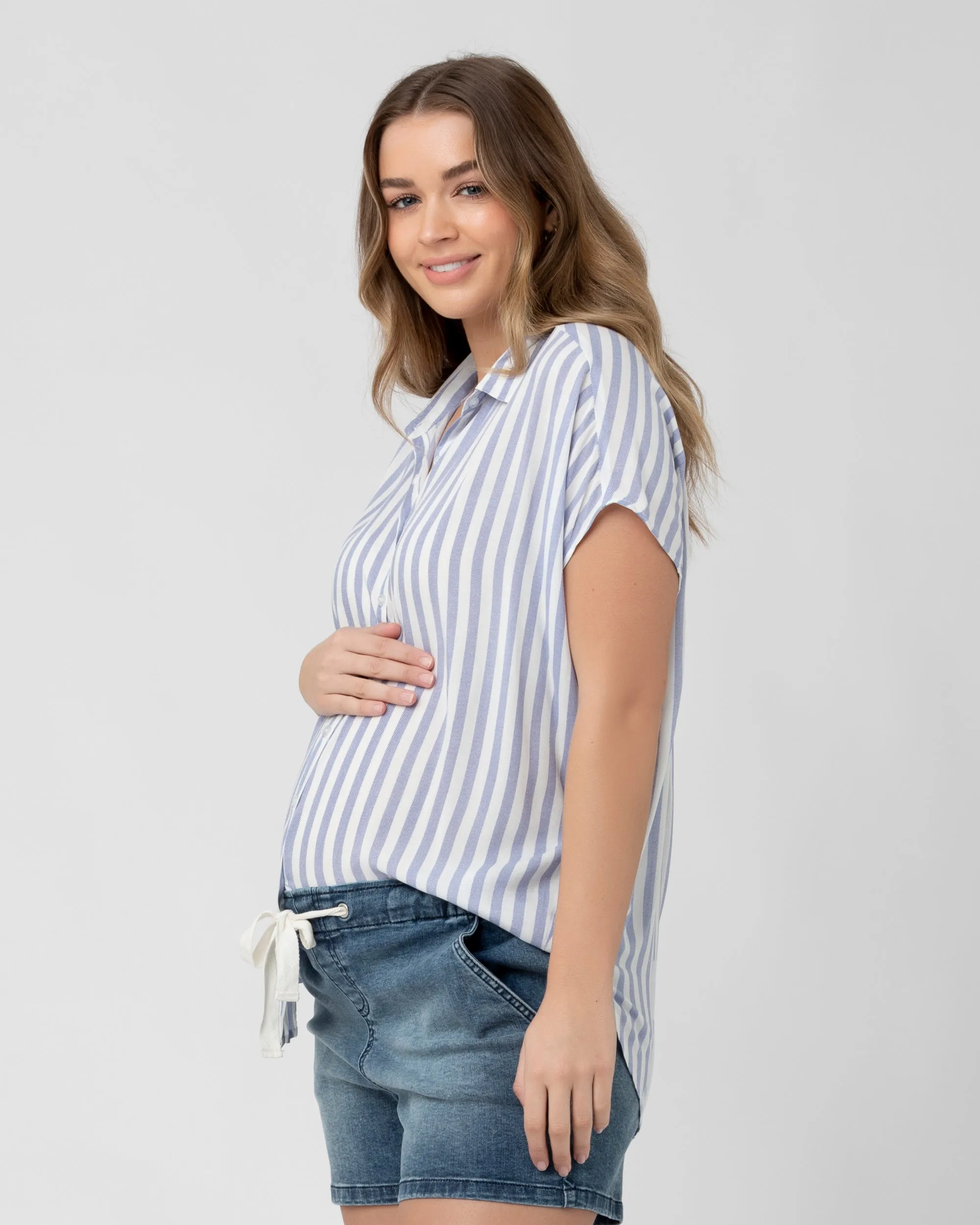 ruched sides Value Pack Quinn Relaxed Shirt Blue / White