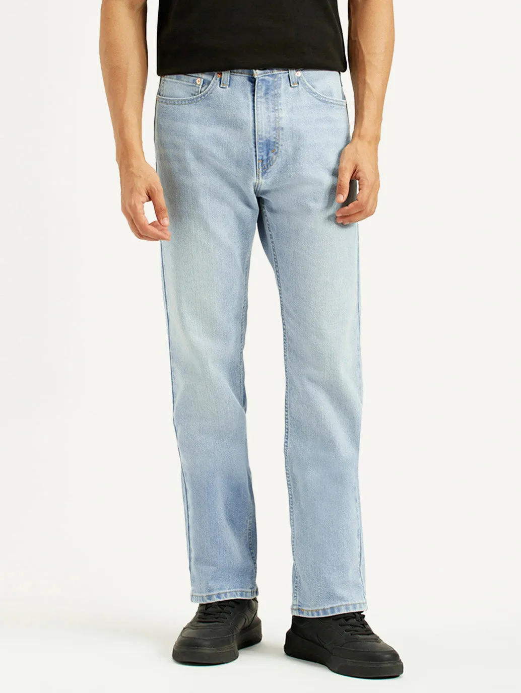 Men's 505 Light Indigo Straight Fit Mid Rise Jeans Timeless casual