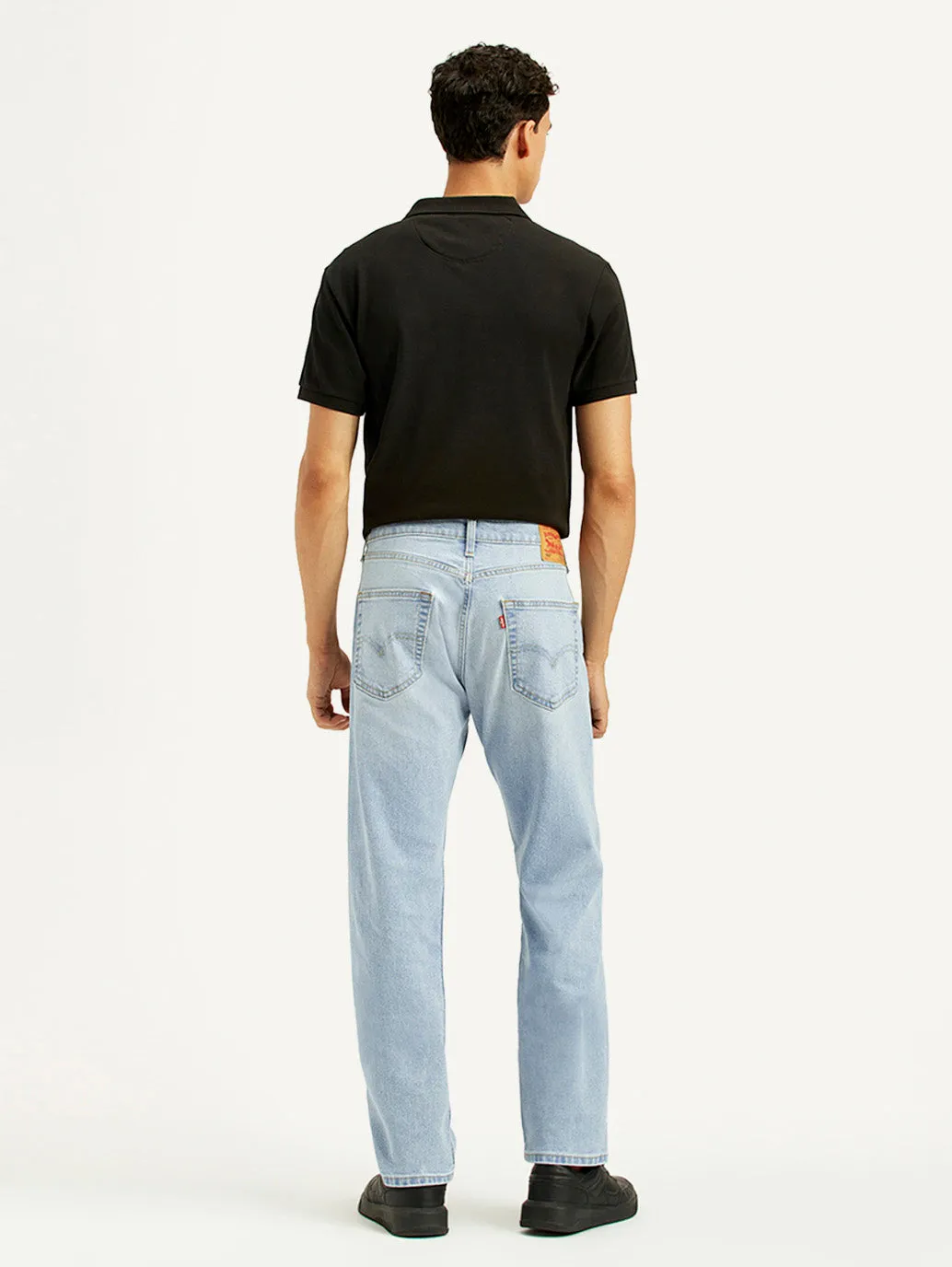 Men's 505 Light Indigo Straight Fit Mid Rise Jeans Stretch Denim Technology