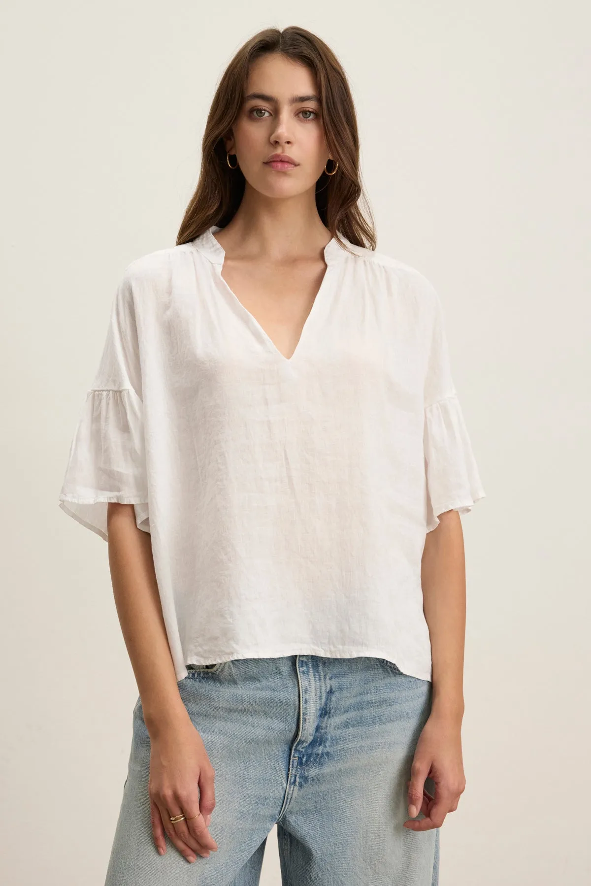 RAYE LINEN TOP Loose style