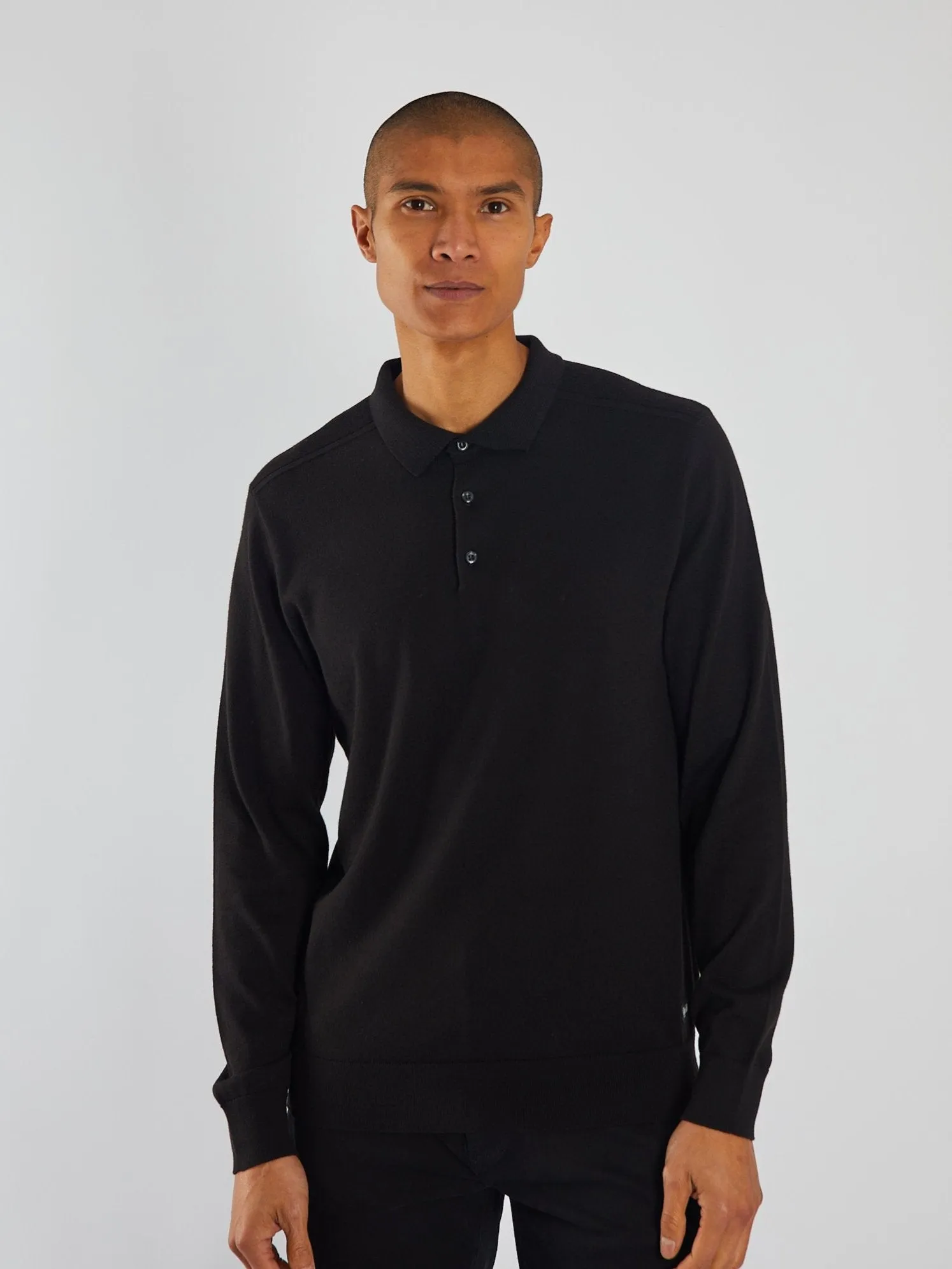 Thermal Insulation Knits Fall Ready Trey Polo Knit Matte Black