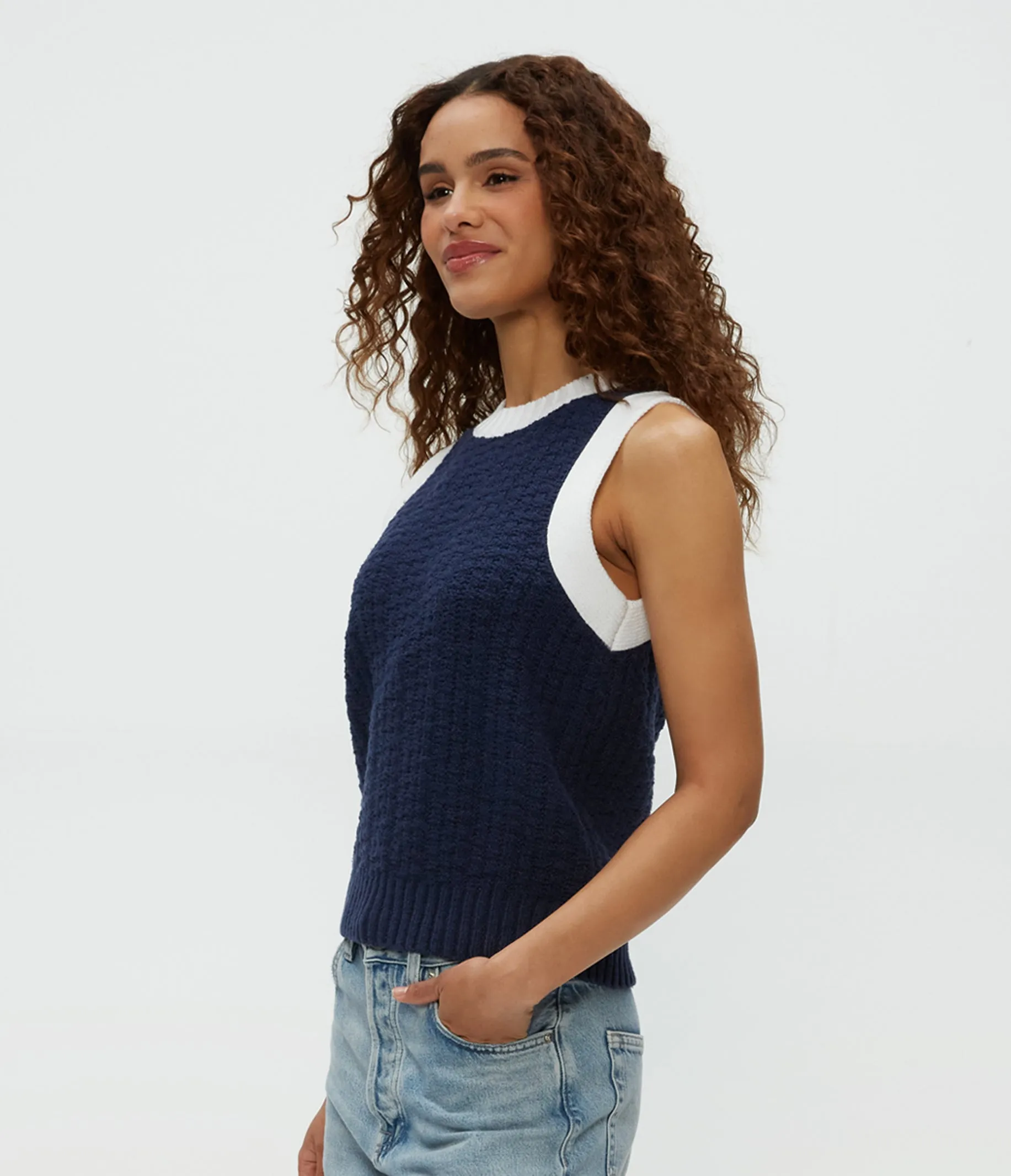 Sia Sleeveless Sweater Non Chafing Fabric Ventilated Panels