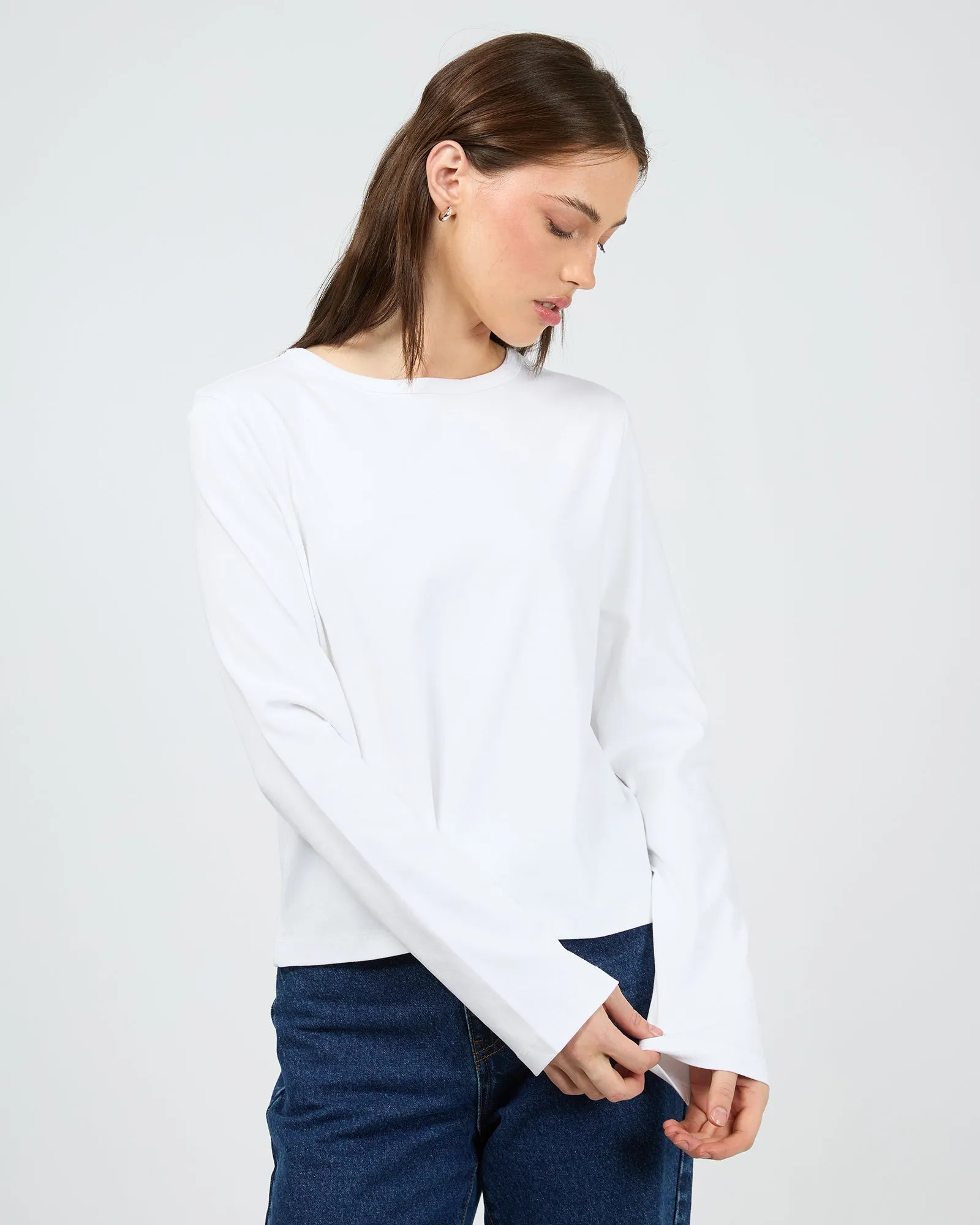 Regular Long Sleeve Tee White spring fashion