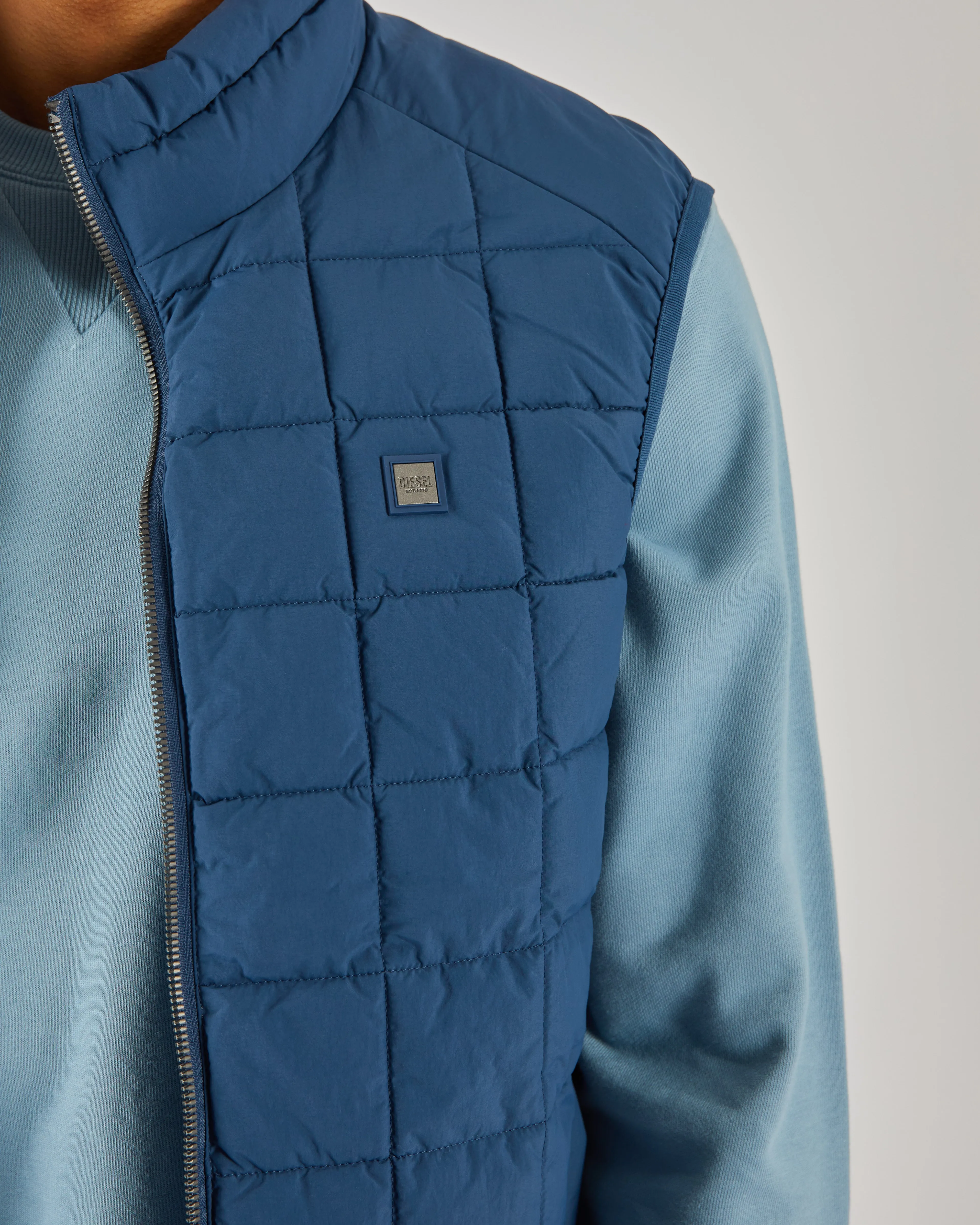 Joe Gilet Indigo Navy Double stitching Flexible Elasticity