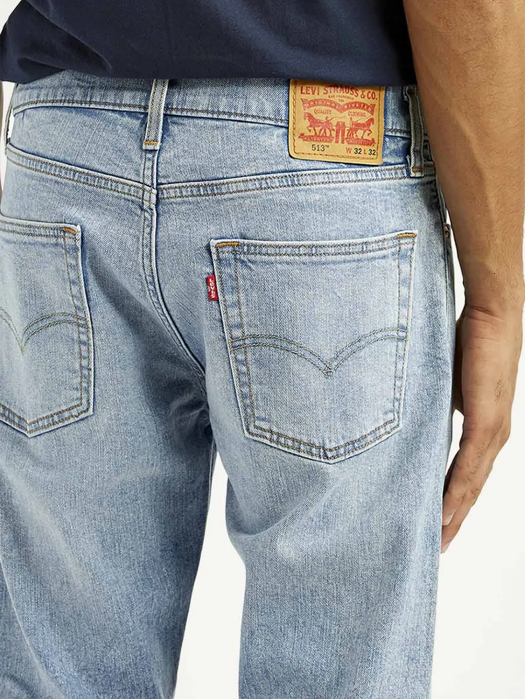 Men's 513 Light Indigo Slim Straight Fit Mid Rise Jeans Date Night Casual Friday