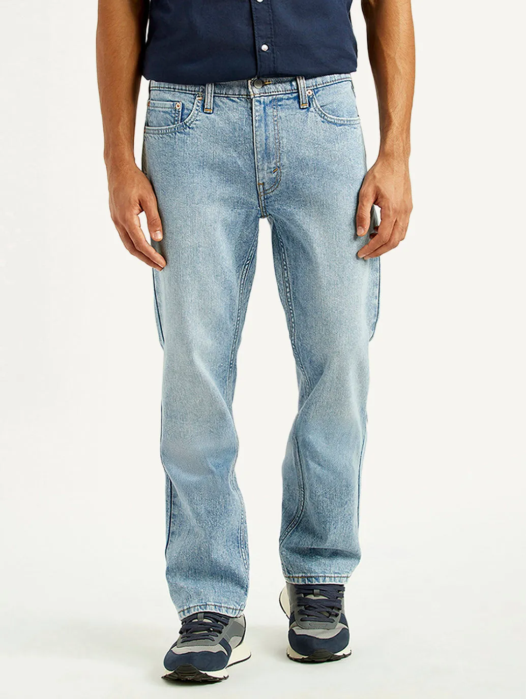 Men's 513 Light Indigo Slim Straight Fit Mid Rise Jeans Plain Comfort Yearlong Fit