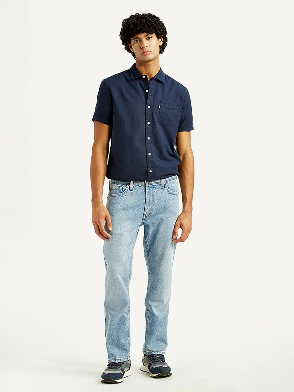 Men's 513 Light Indigo Slim Straight Fit Mid Rise Jeans Everyday Loose Unisex Fit