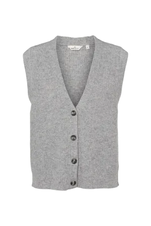 Natural Drape Chic Warmth Lise Vest - Light Grey Mel.