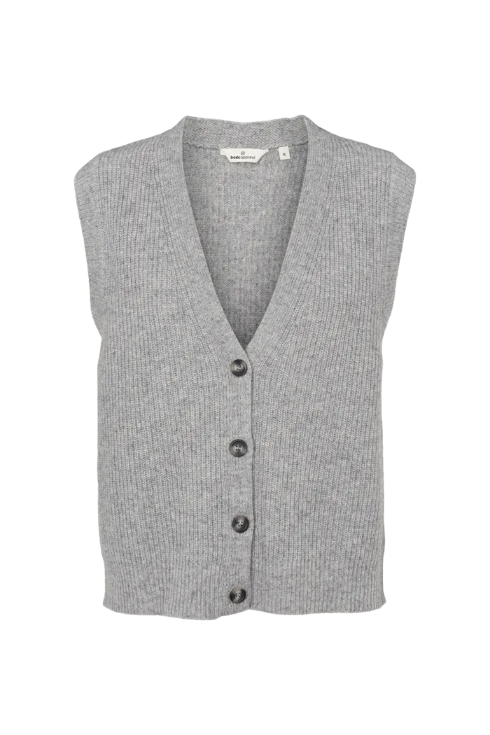 Natural Drape Chic Warmth Lise Vest - Light Grey Mel.