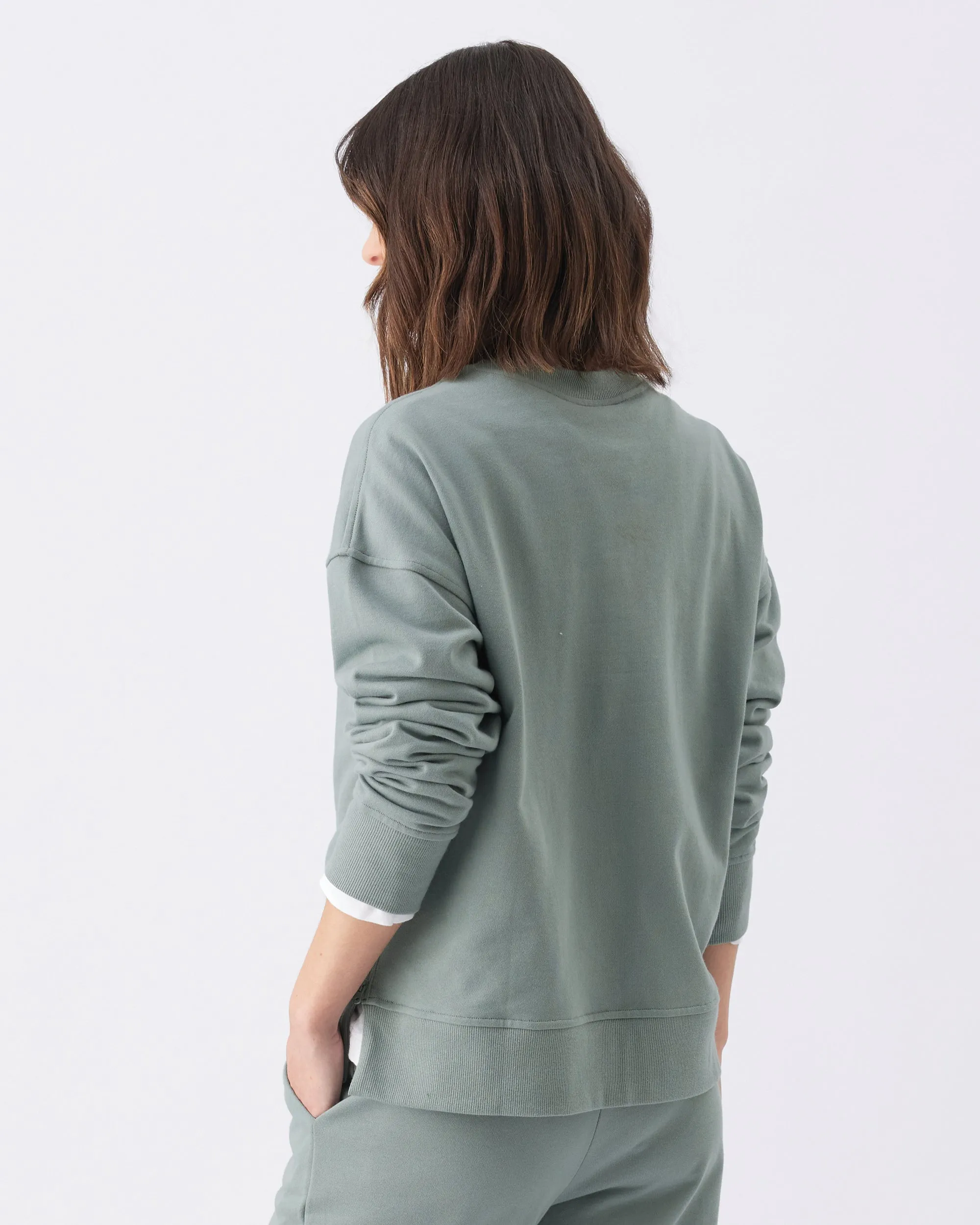 baby bump accent Maternity Jumpsuit Relax Nursing Sweat Sage