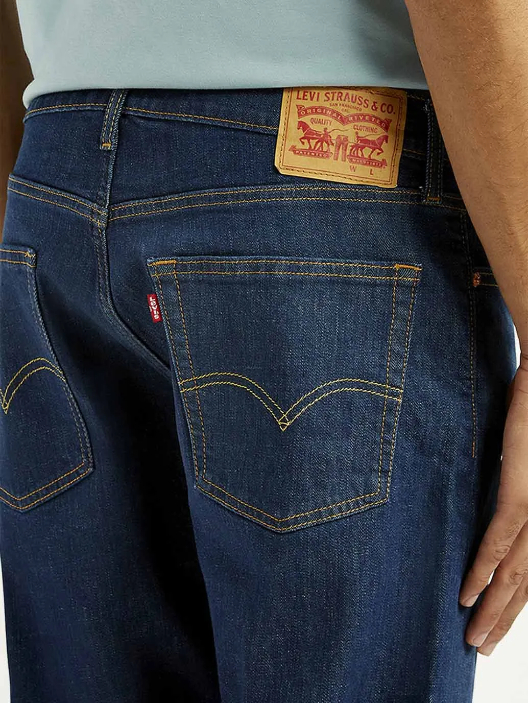 Men's 513 Dark Indigo Slim Straight Fit Mid Rise Jeans Comfortable Edge