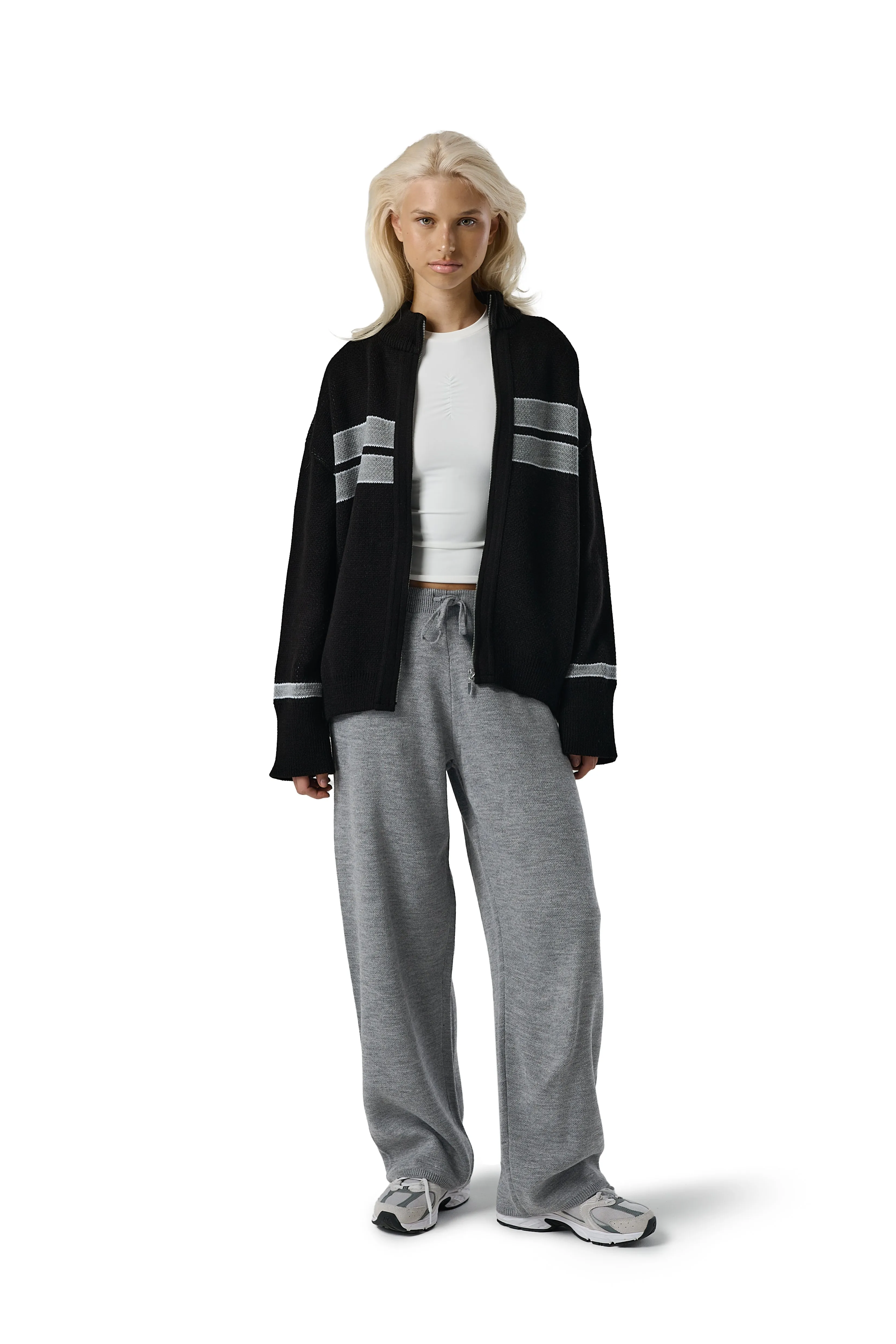 Quick Dry Integration Ventilation Panel Design Muffle Knit Zip Up Cardigan in Road