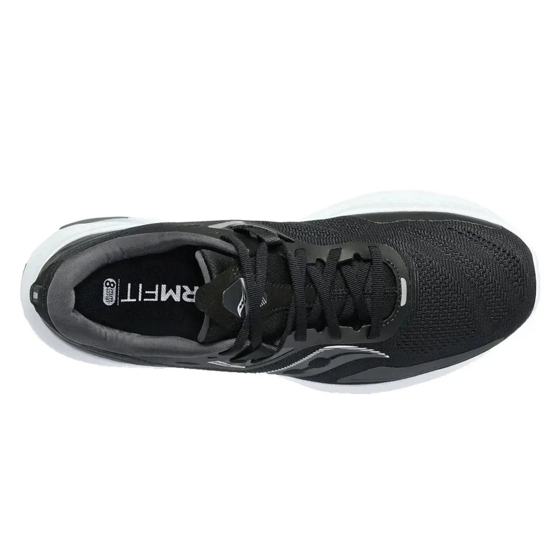 running - enjoyment Ultra Flexibility Mens Saucony Ride 15 (Wide) - Black / White