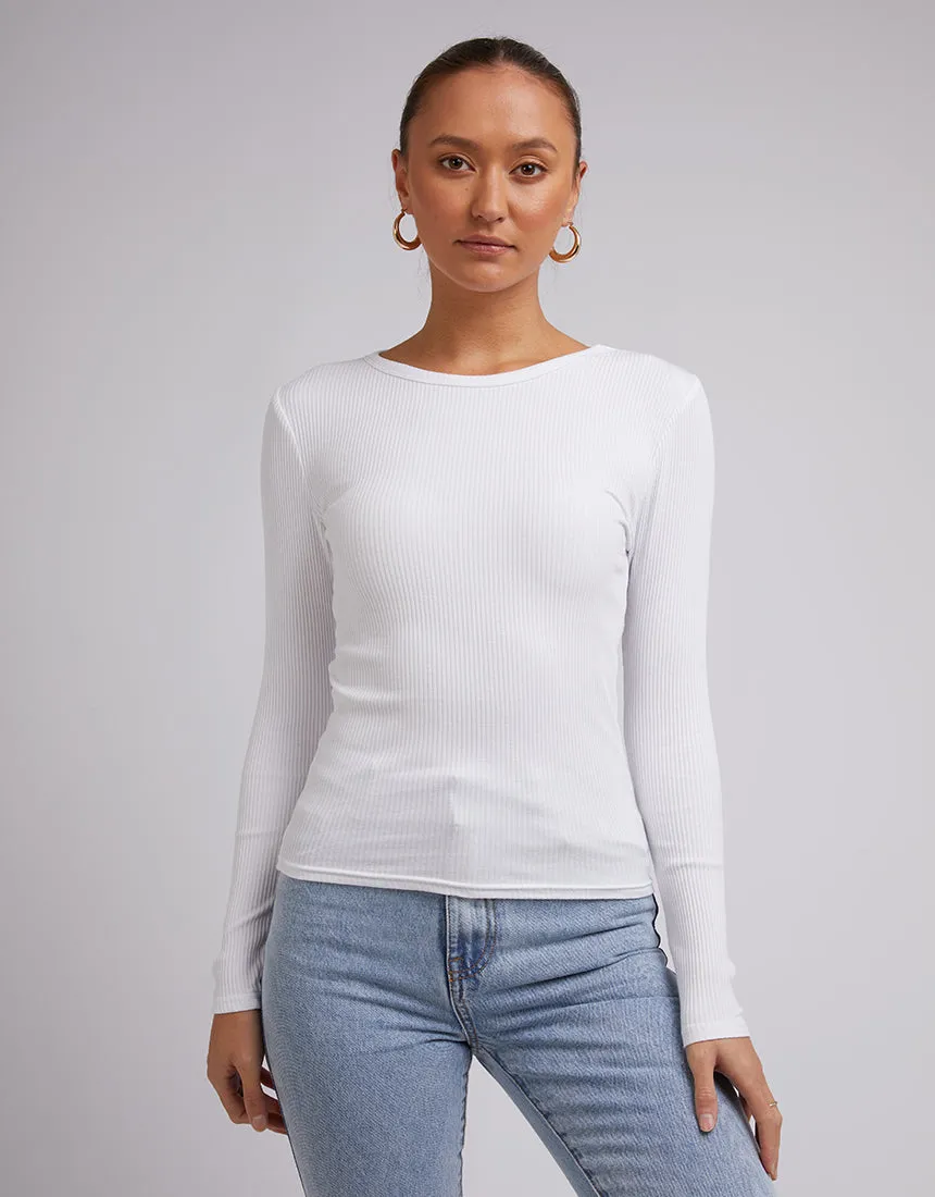 MoistureControlFibers Rib Long Sleeve White