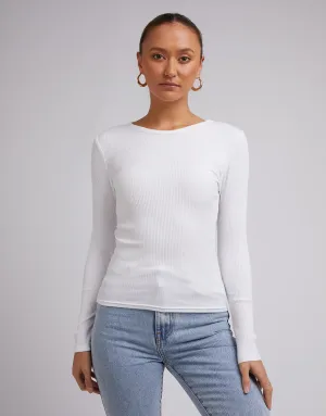 Cozy Vibes Rib Long Sleeve White