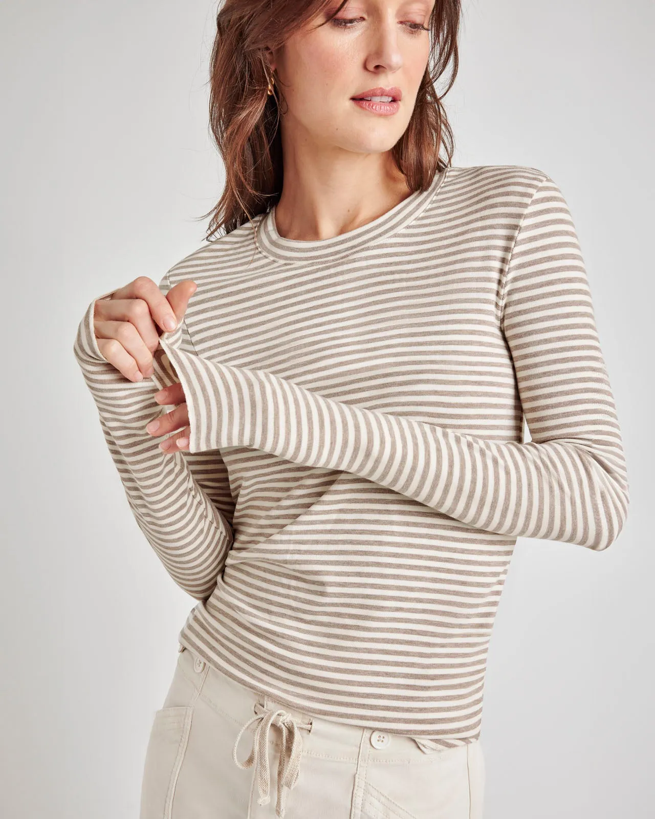 Classic Fit Ribbed Bamboo Long Sleeve Tee