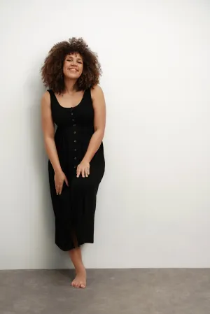 elegant design Classic Style Ribbed Modal Henley Dress