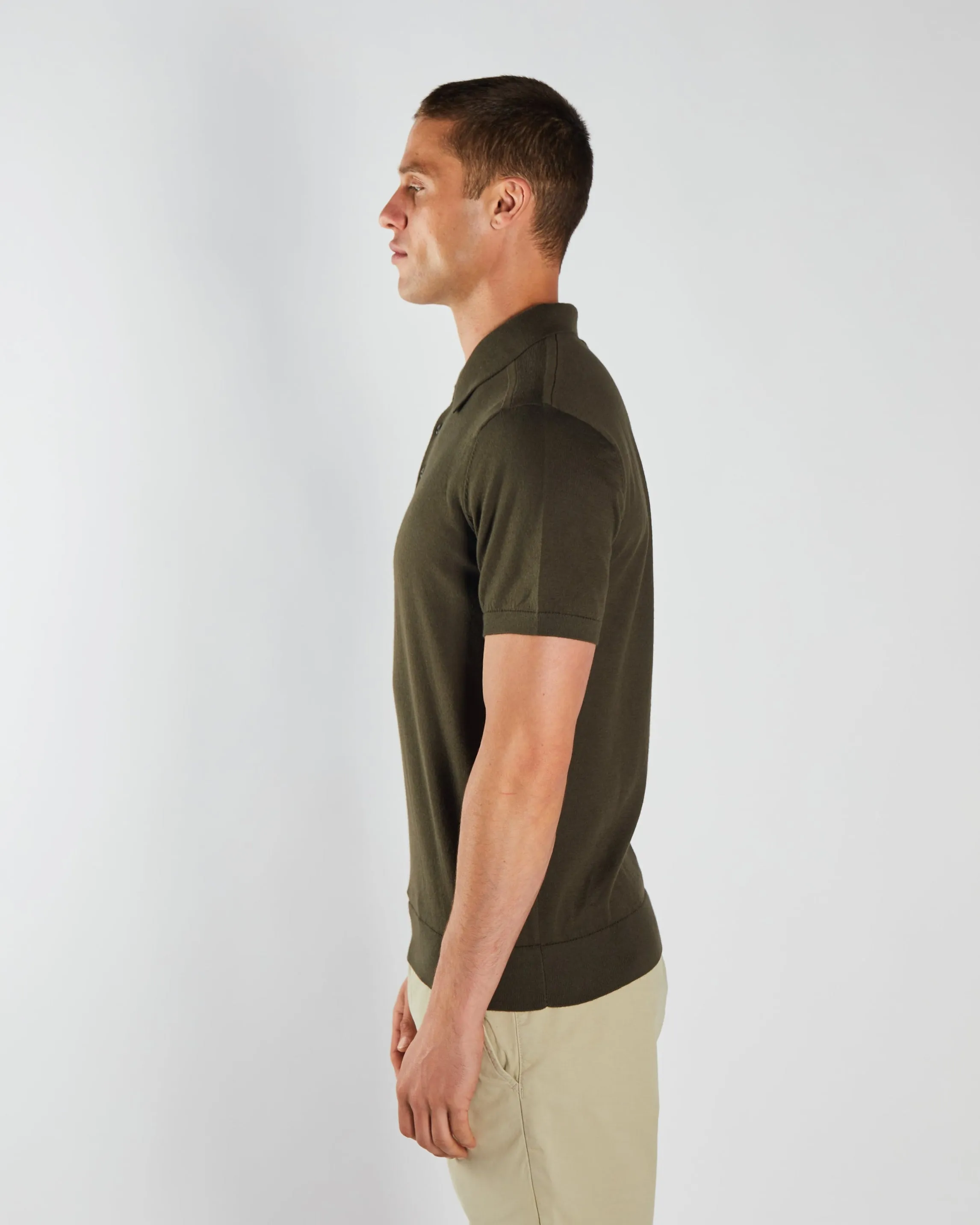 Cozy Classic Ricardo Knitted Polo Monaco Green
