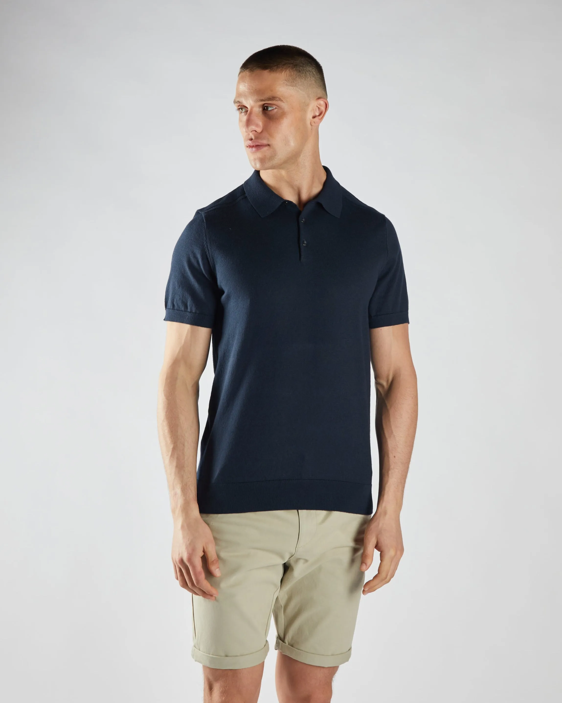 luxe feel Ricardo Knitted Polo Salute Navy