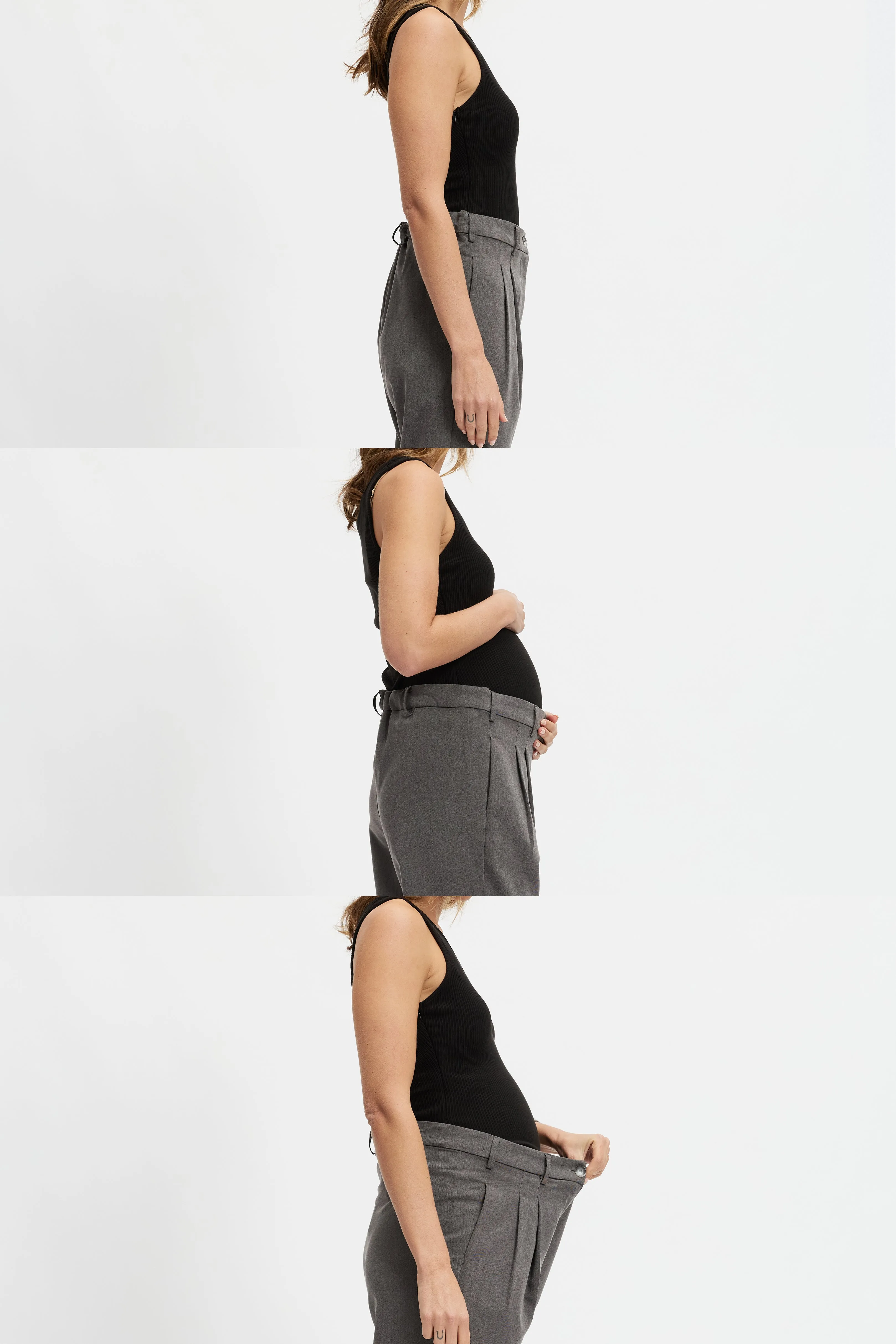 Cooling Fabric Sadie Adjustable Waist Tailored Trouser - Grey