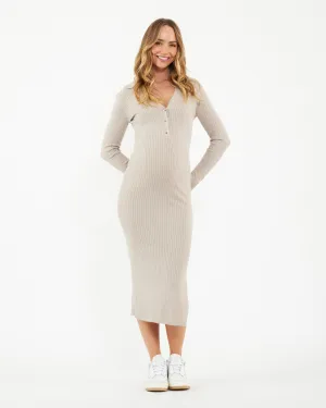 Easy Dressing Sammy Knit Polo Dress  Stone