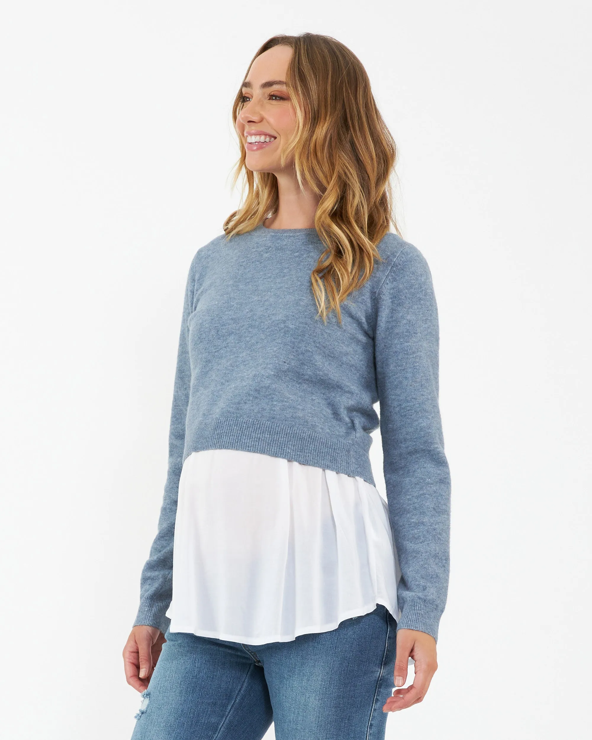 Sandy Detachable Nursing Knit  Denim Marle Non-Binding