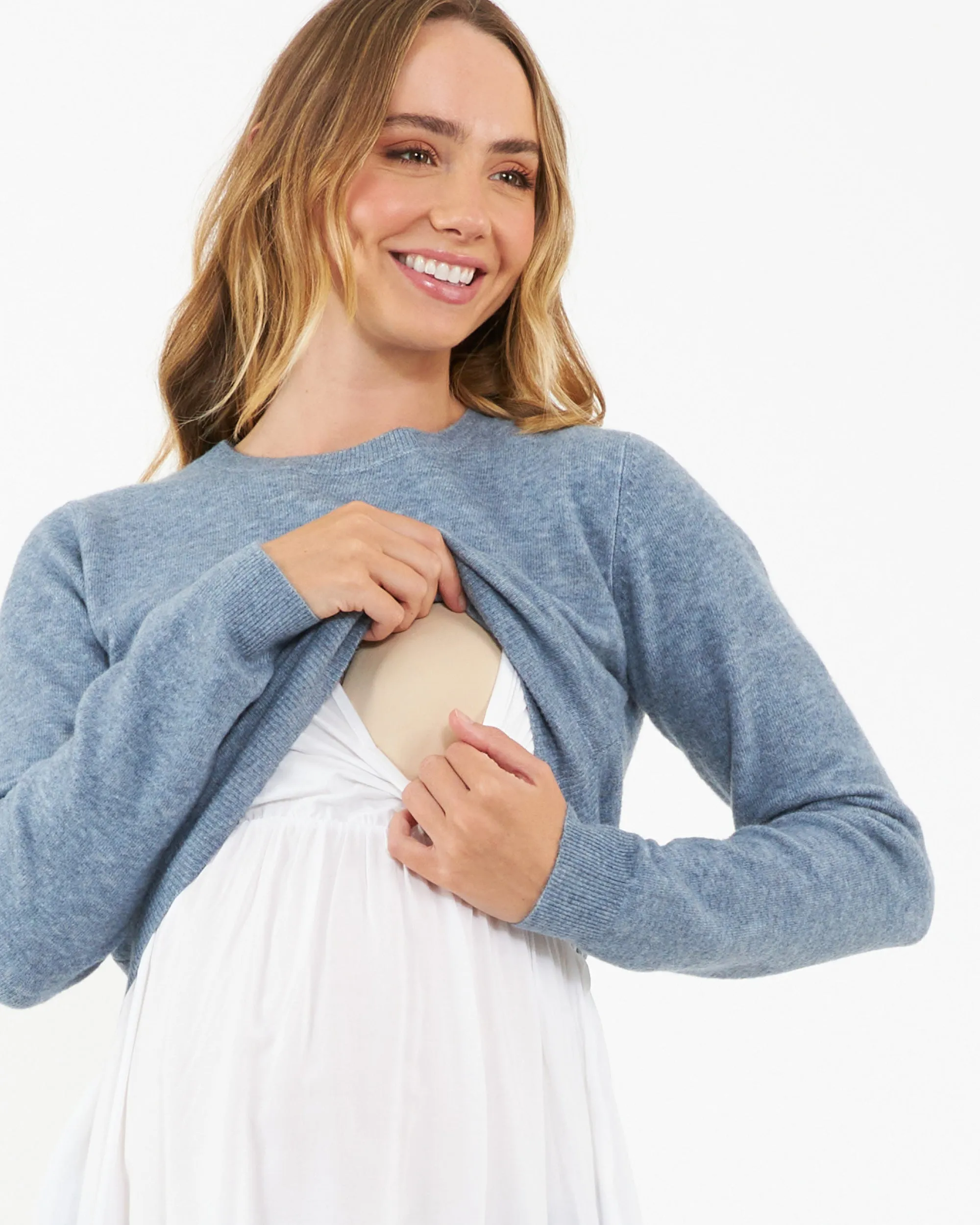 Sandy Detachable Nursing Knit  Denim Marle Soft Waistband