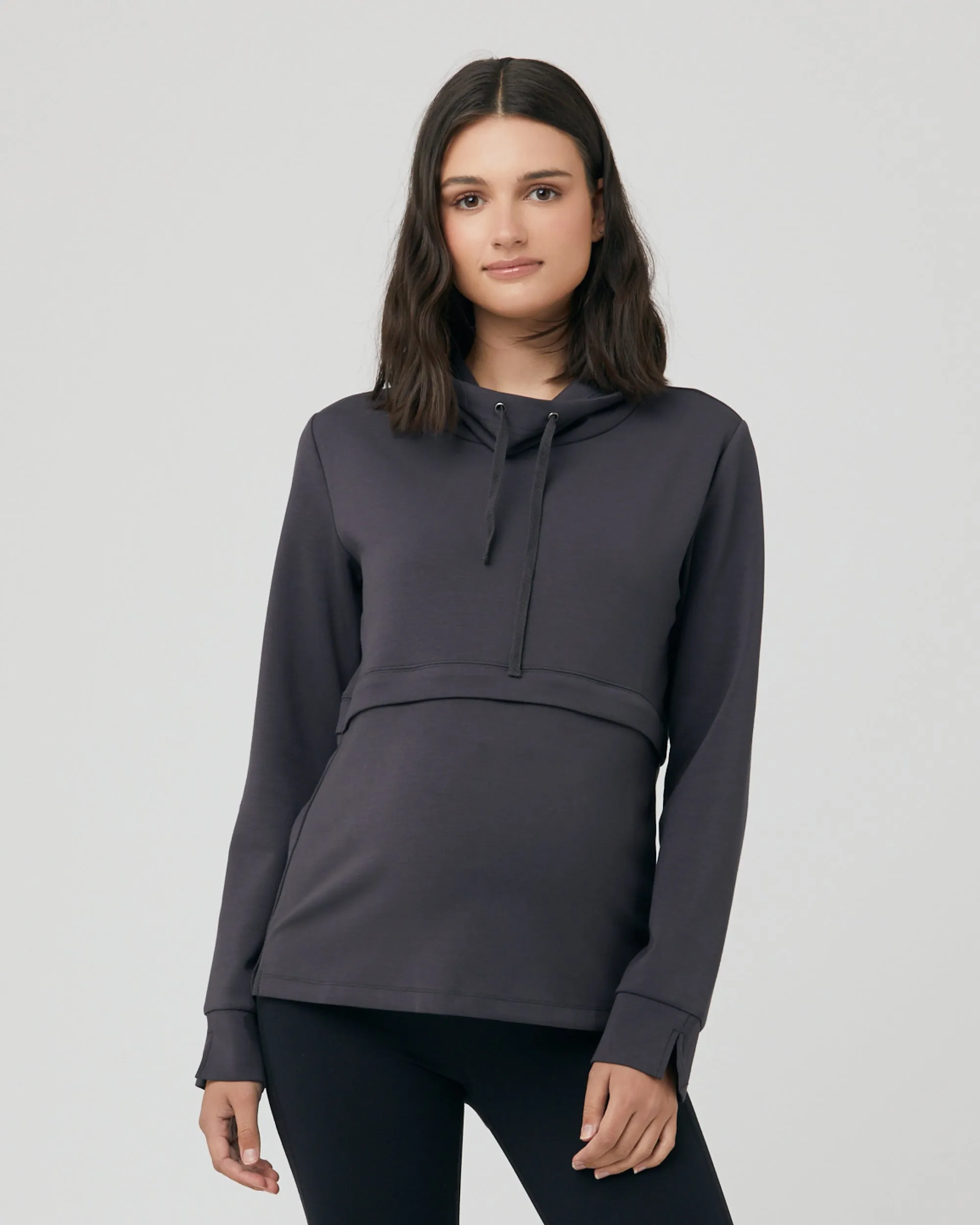 Scuba Nursing Jumper  Slate discreet opening stretchy pants