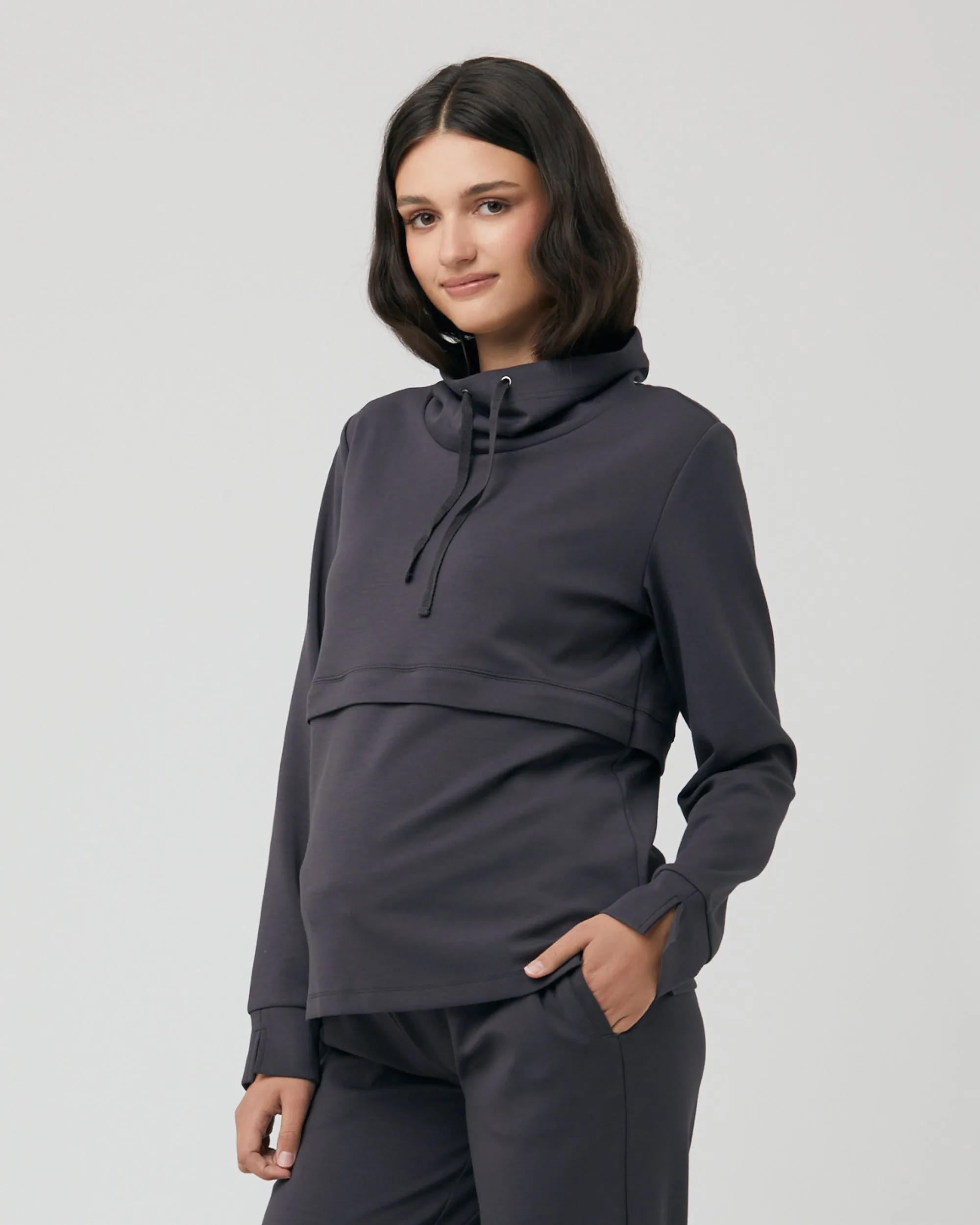 Belly Support Scuba Nursing Jumper  Slate