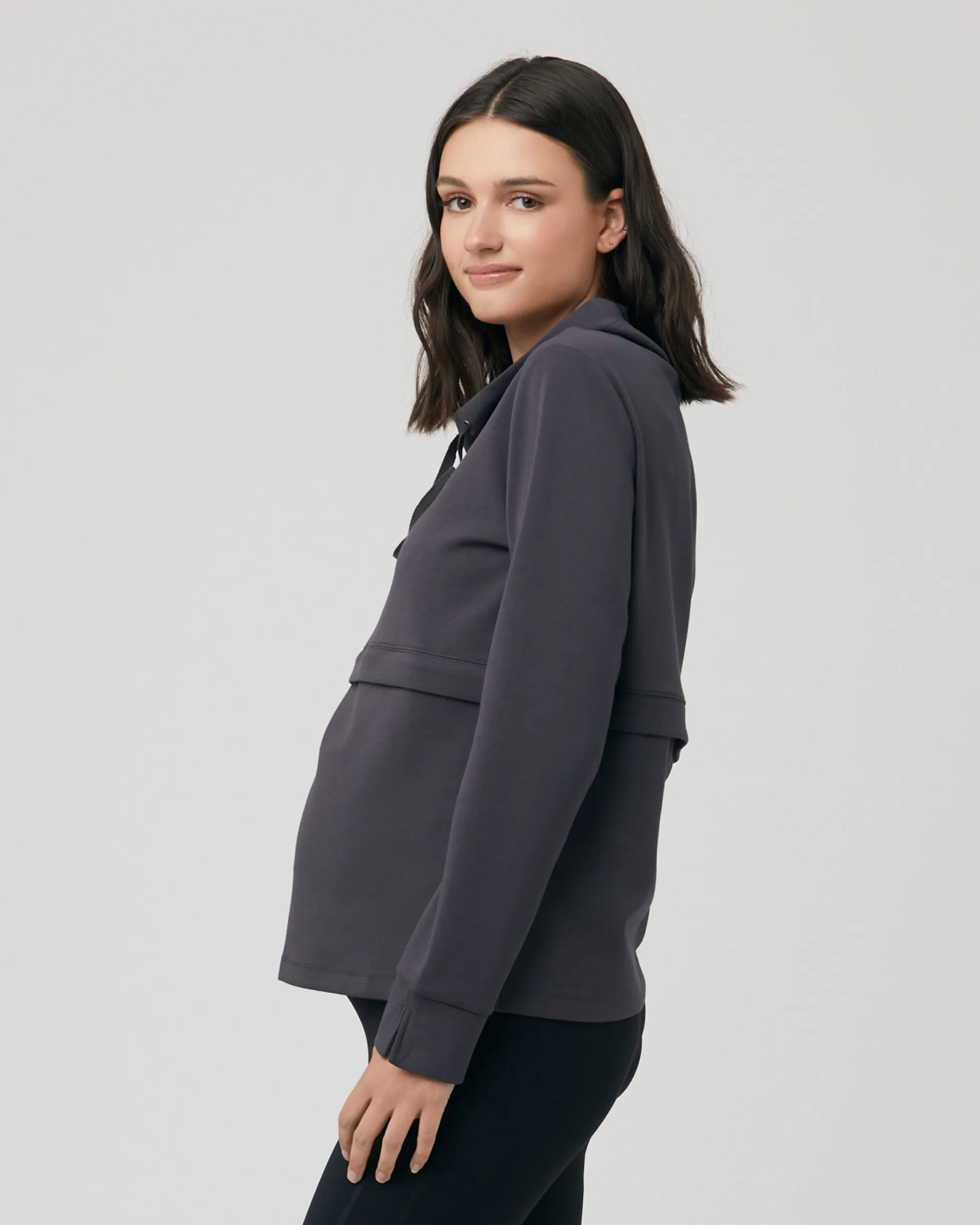 Scuba Nursing Jumper  Slate postpartum phase Layering Piece