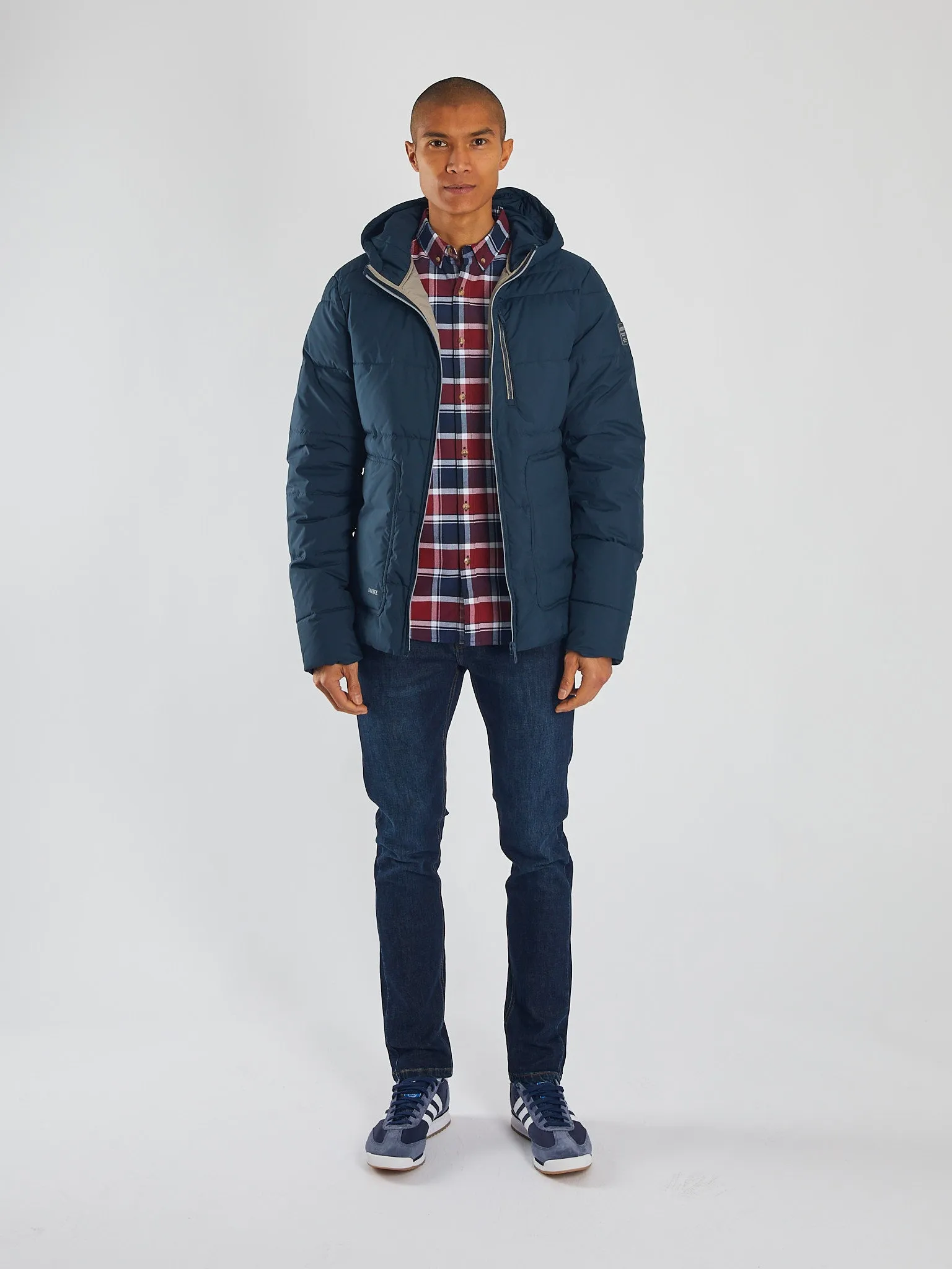 Storm Jacket Vintage Navy Tear Resistant Panels Eco Friendly Dyed Fabric