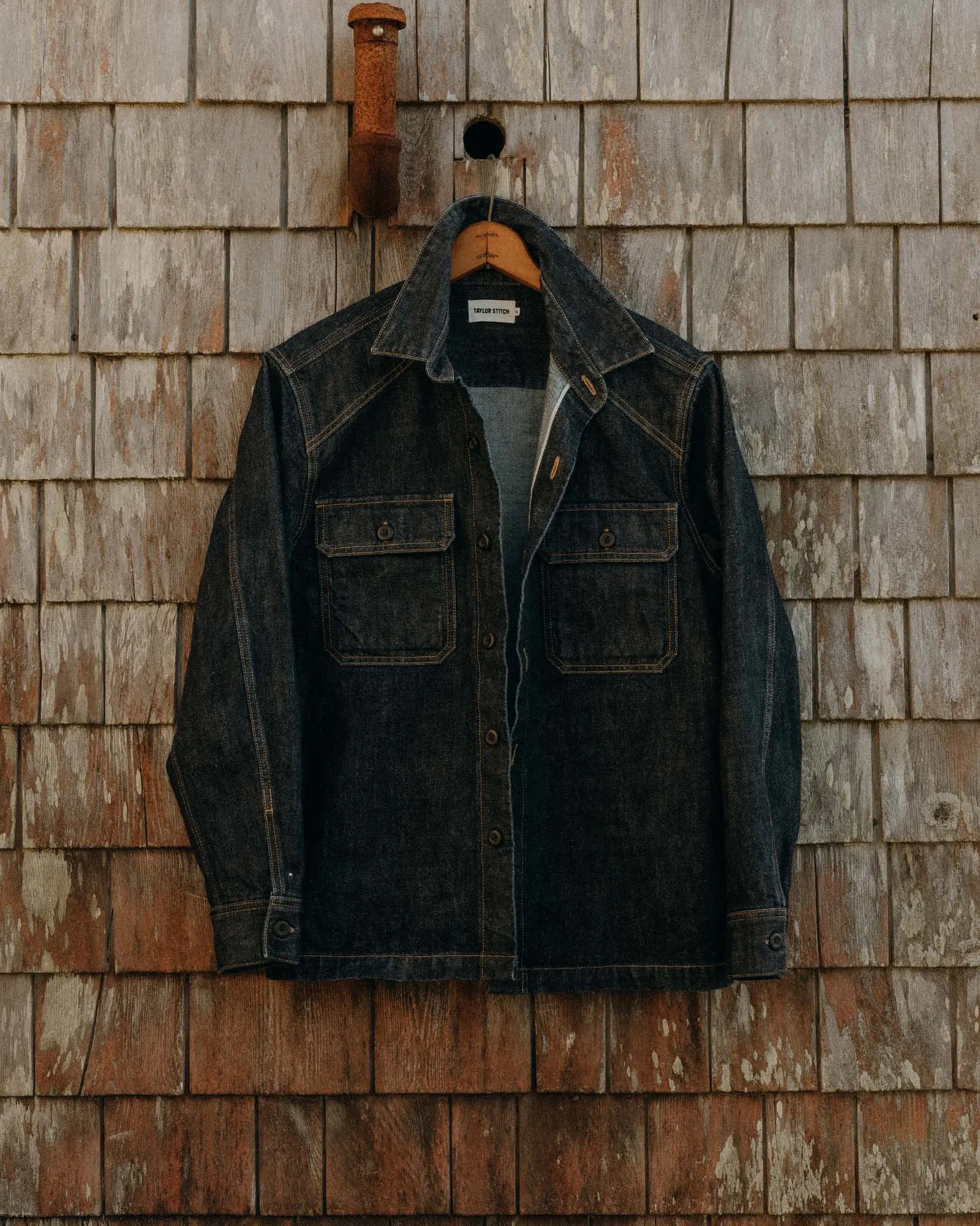 The Shop Shirt in Rinsed Indigo Selvedge Foldable Design Transitional Wear