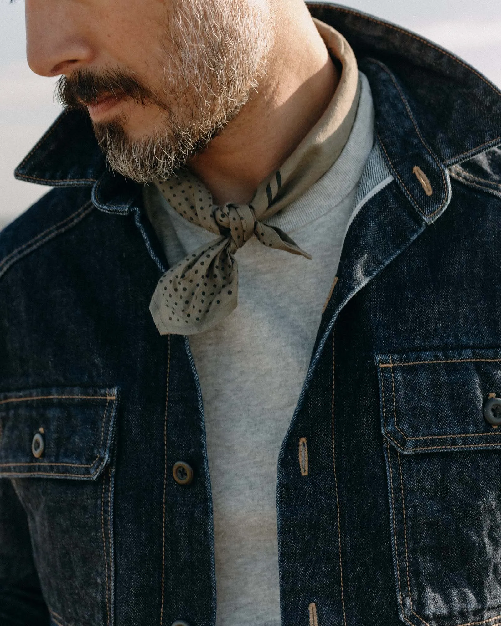 Wrinkle Free Texture City Layer Style The Shop Shirt in Rinsed Indigo Selvedge