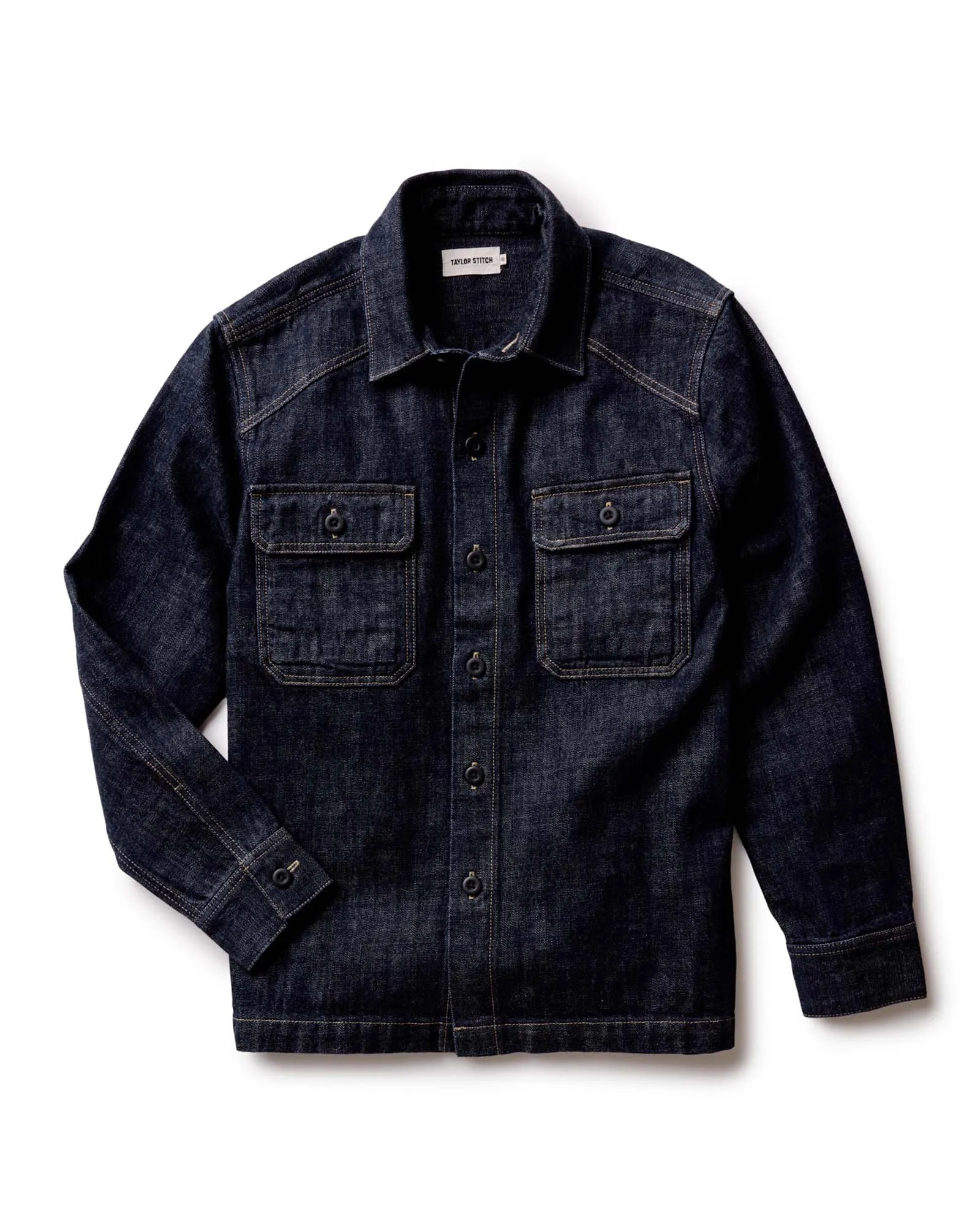 Windproof Technology Weekend Casual Fit The Shop Shirt in Rinsed Indigo Selvedge