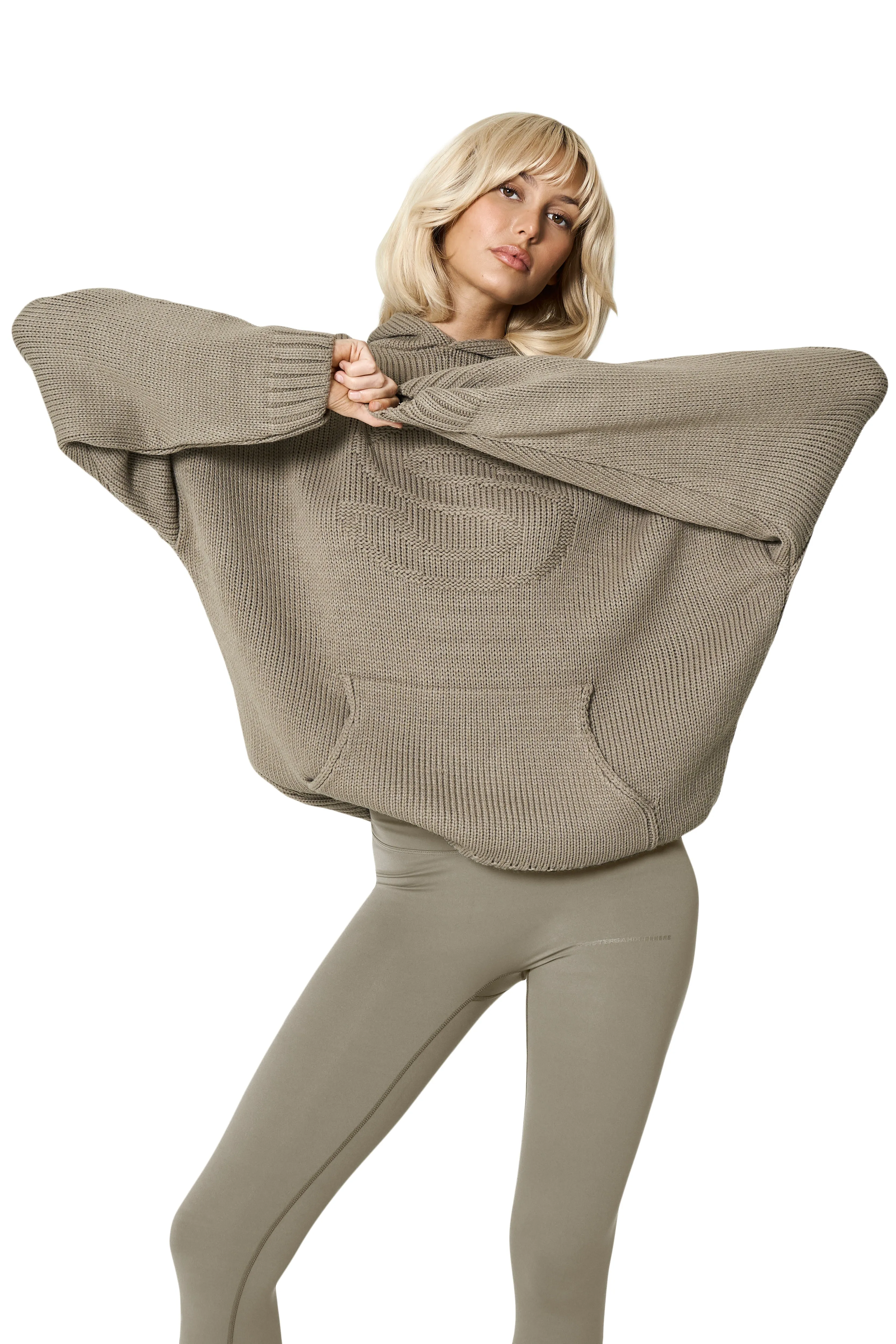 Sustainable Fibers Low Impact Dye Seekers Knit Hoodie in Crypt