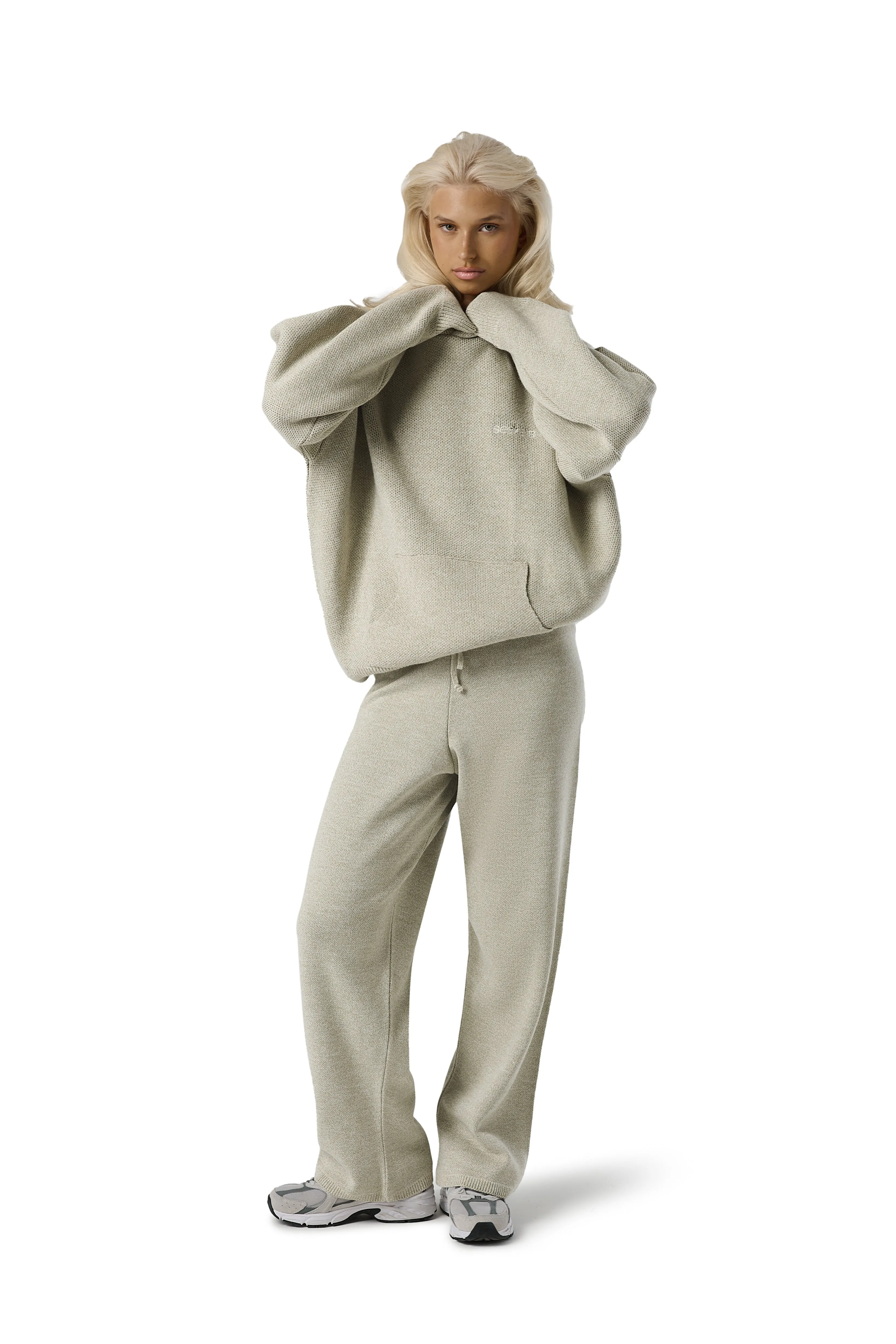 Interlock Knit Structure OdorResistant Seekers Knit Hoodie in Husk